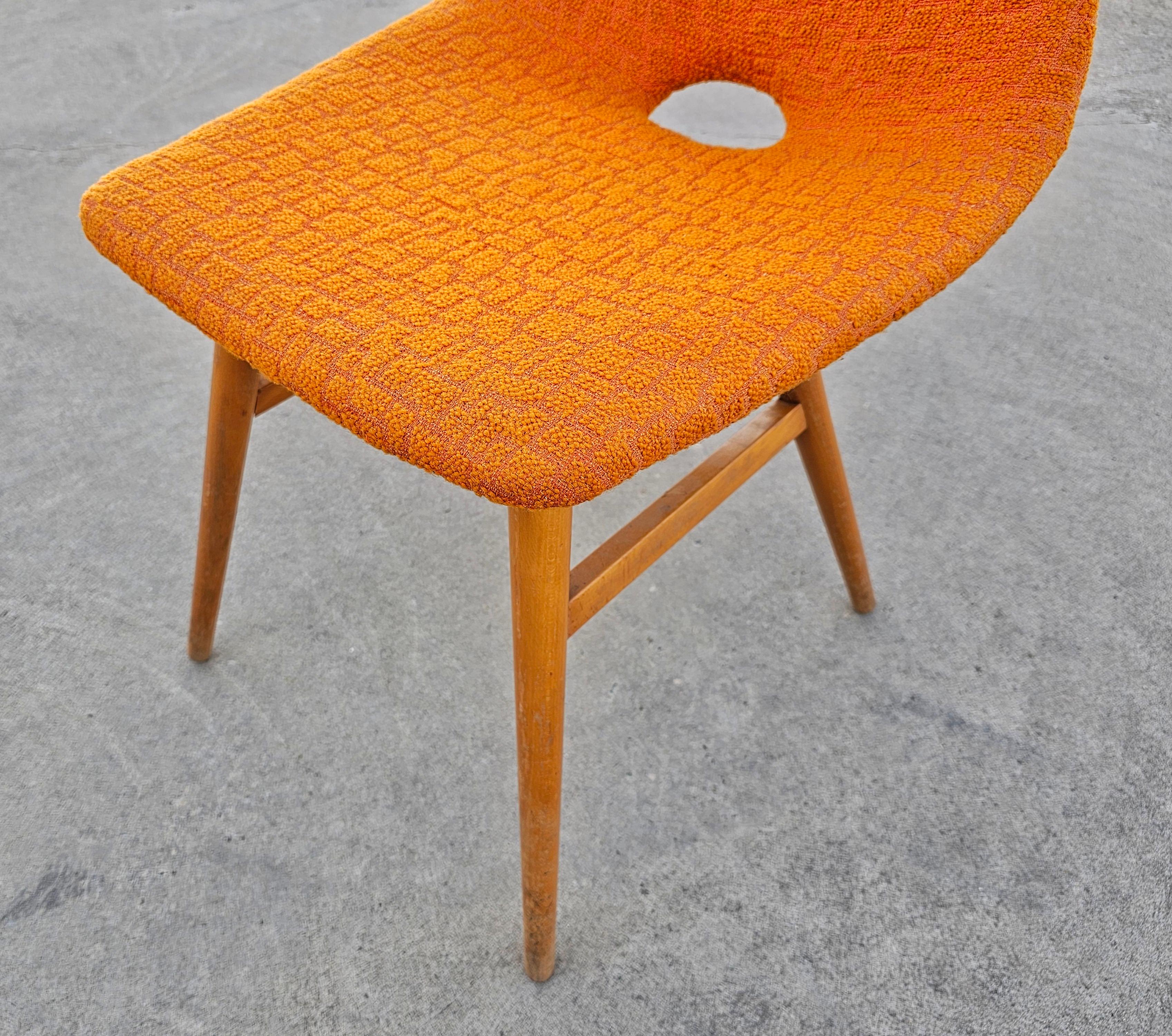Fabric Pair of Mid-Century Modern Side Chairs by Judit Burian and Erika Szek, 1950s For Sale