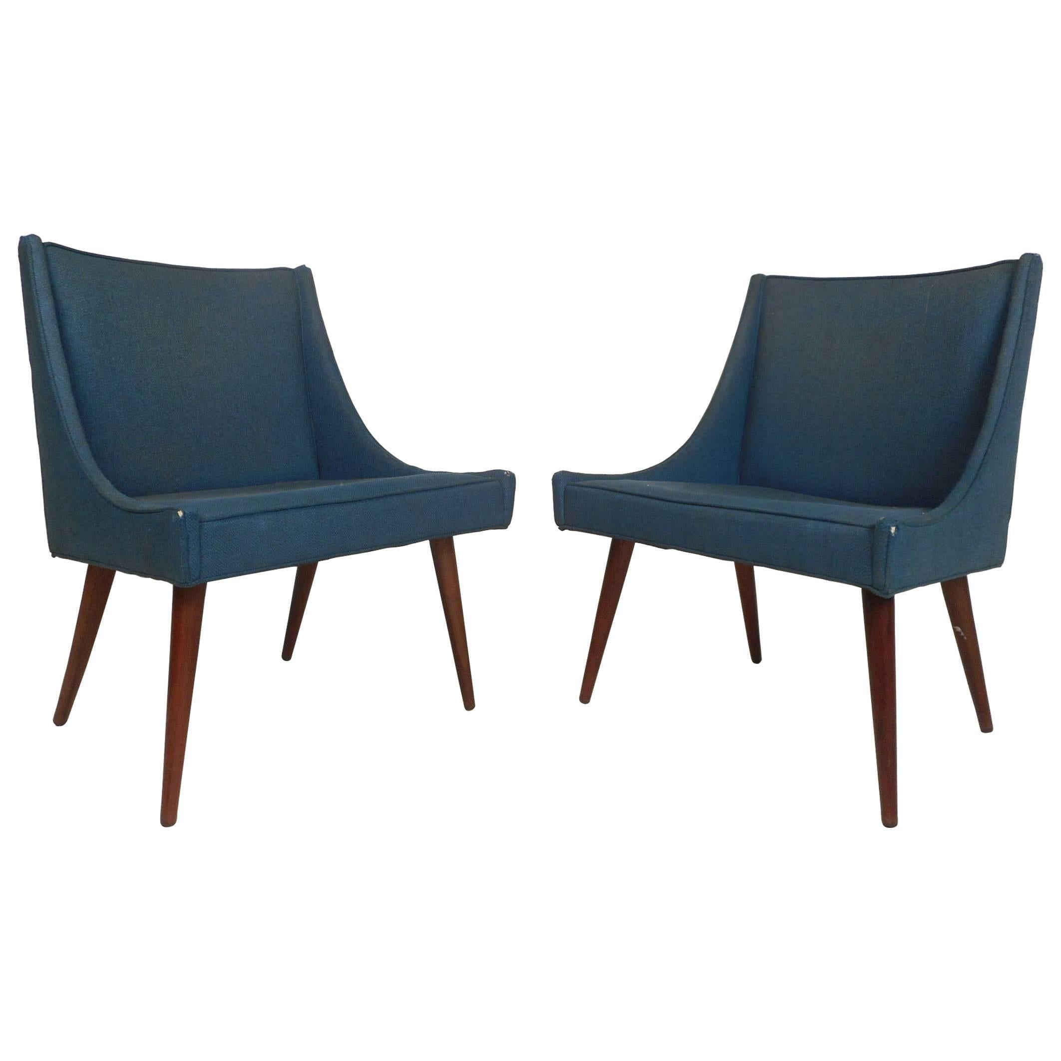 Pair of Mid-Century Modern Side Chairs by Milo Baughman for Thayer Coggin