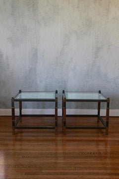 Pair of Mid-Century Modern side tables in the style of Maison Jansen