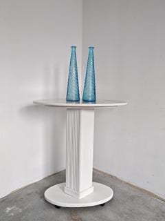 Pair of Mid Century Modern sky blue Empoli "Wave" bottles, Italy 1960s