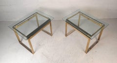 Pair of Mid-Century Modern Sled Leg End Tables