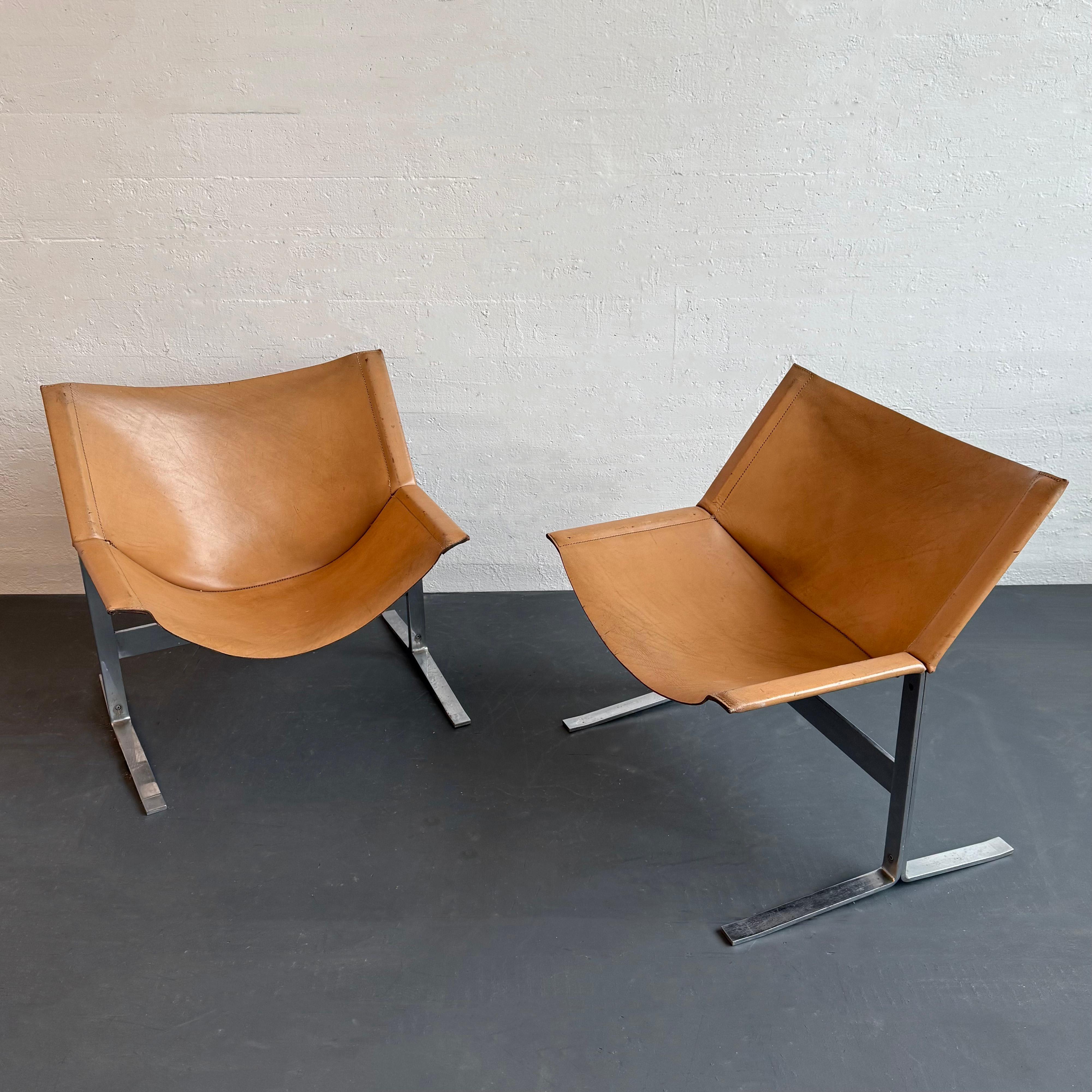 American Pair Of Mid-Century Modern Sling Chairs By Clement Meadmore