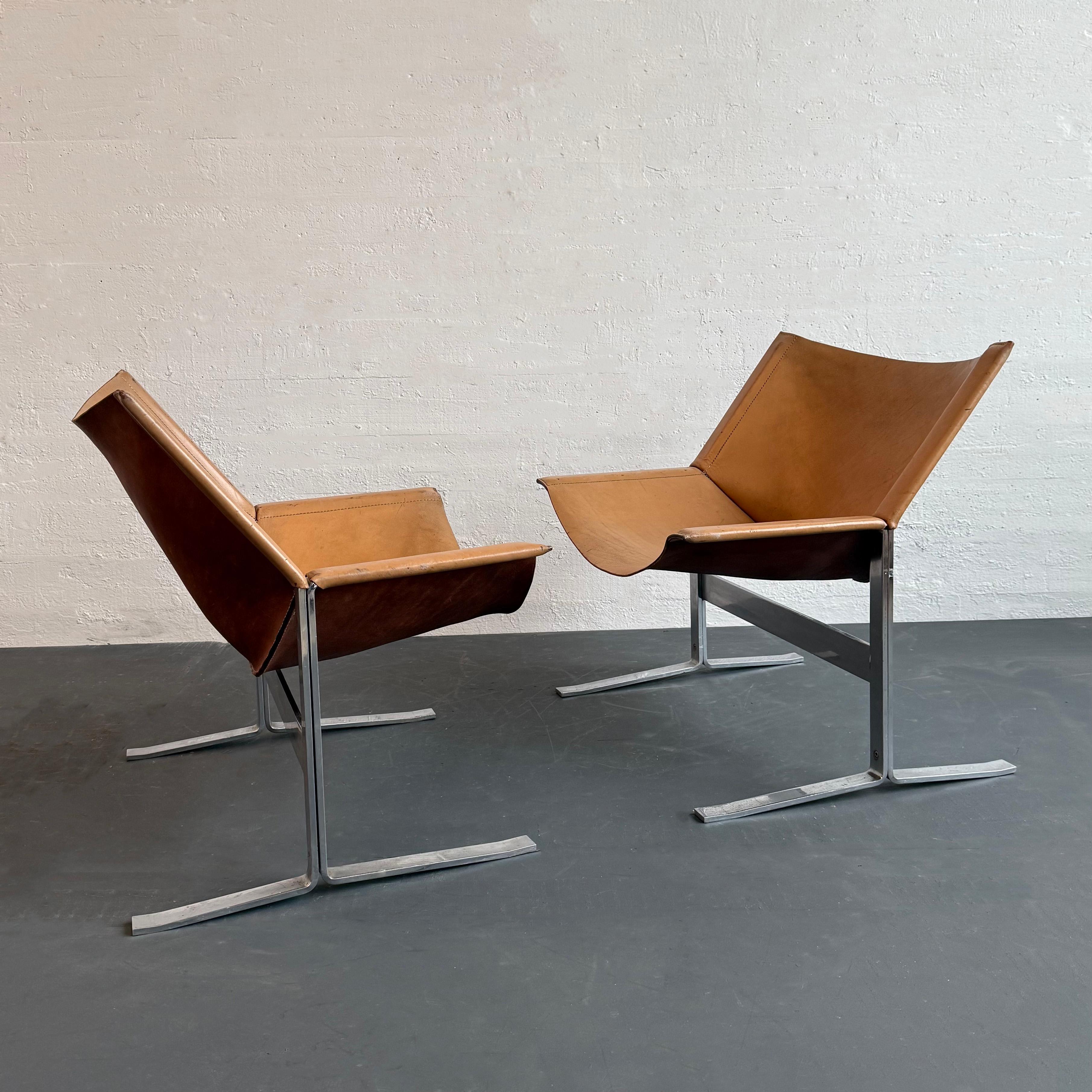 Pair Of Mid-Century Modern Sling Chairs By Clement Meadmore In Good Condition In Brooklyn, NY