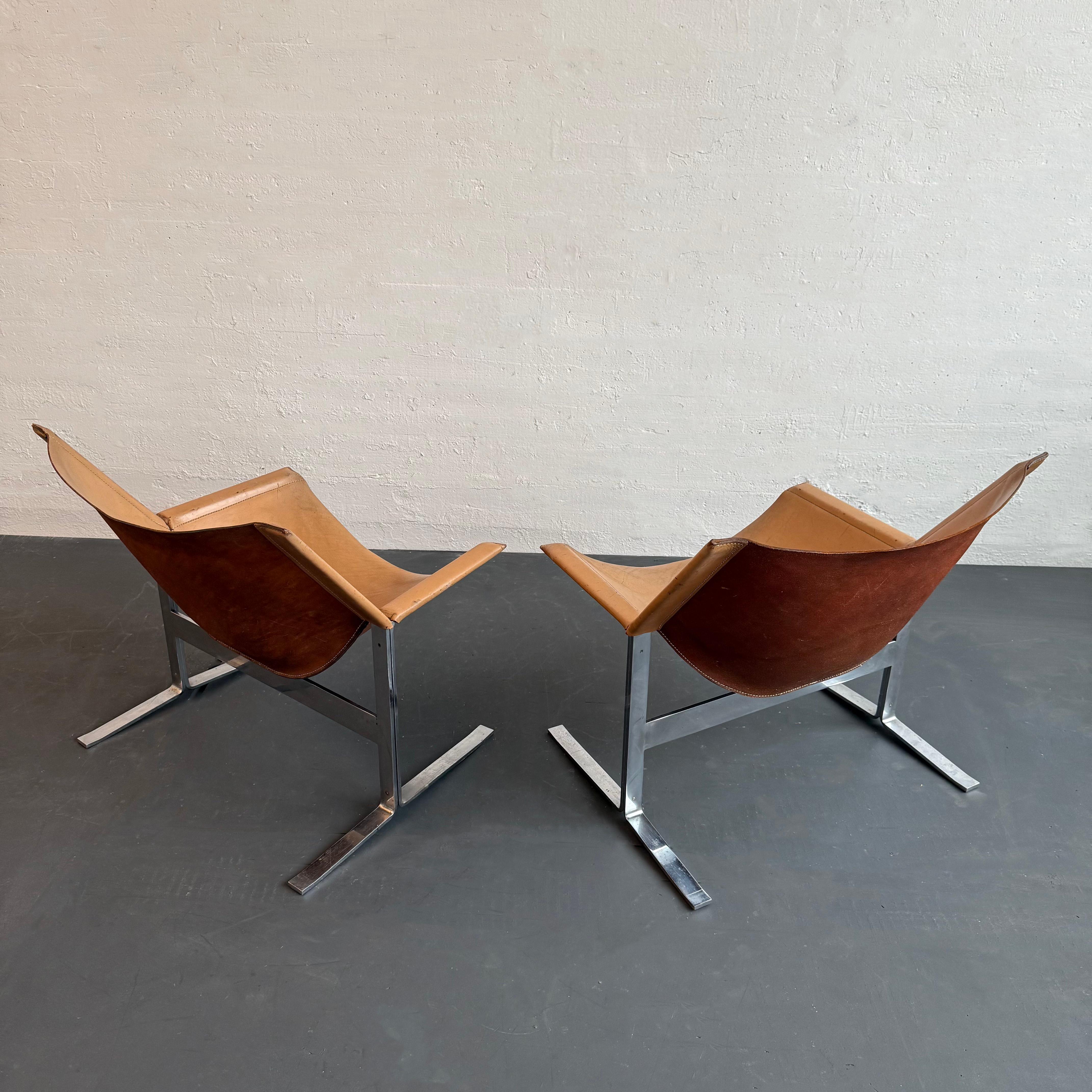 Pair Of Mid-Century Modern Sling Chairs By Clement Meadmore 3