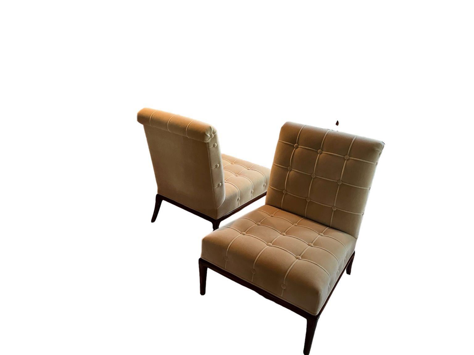 Mid-Century Modern Pair of Mid Century Modern Slipper Chairs Attributed Robsjohn-Gibbings C.1950's For Sale