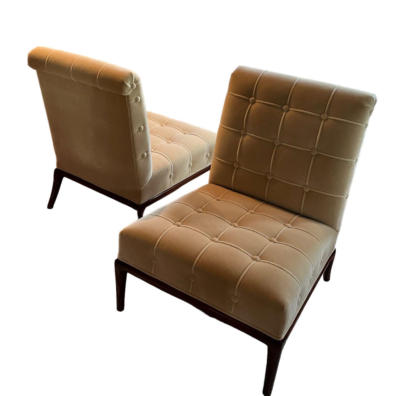 American Pair of Mid Century Modern Slipper Chairs Attributed Robsjohn-Gibbings C.1950's For Sale