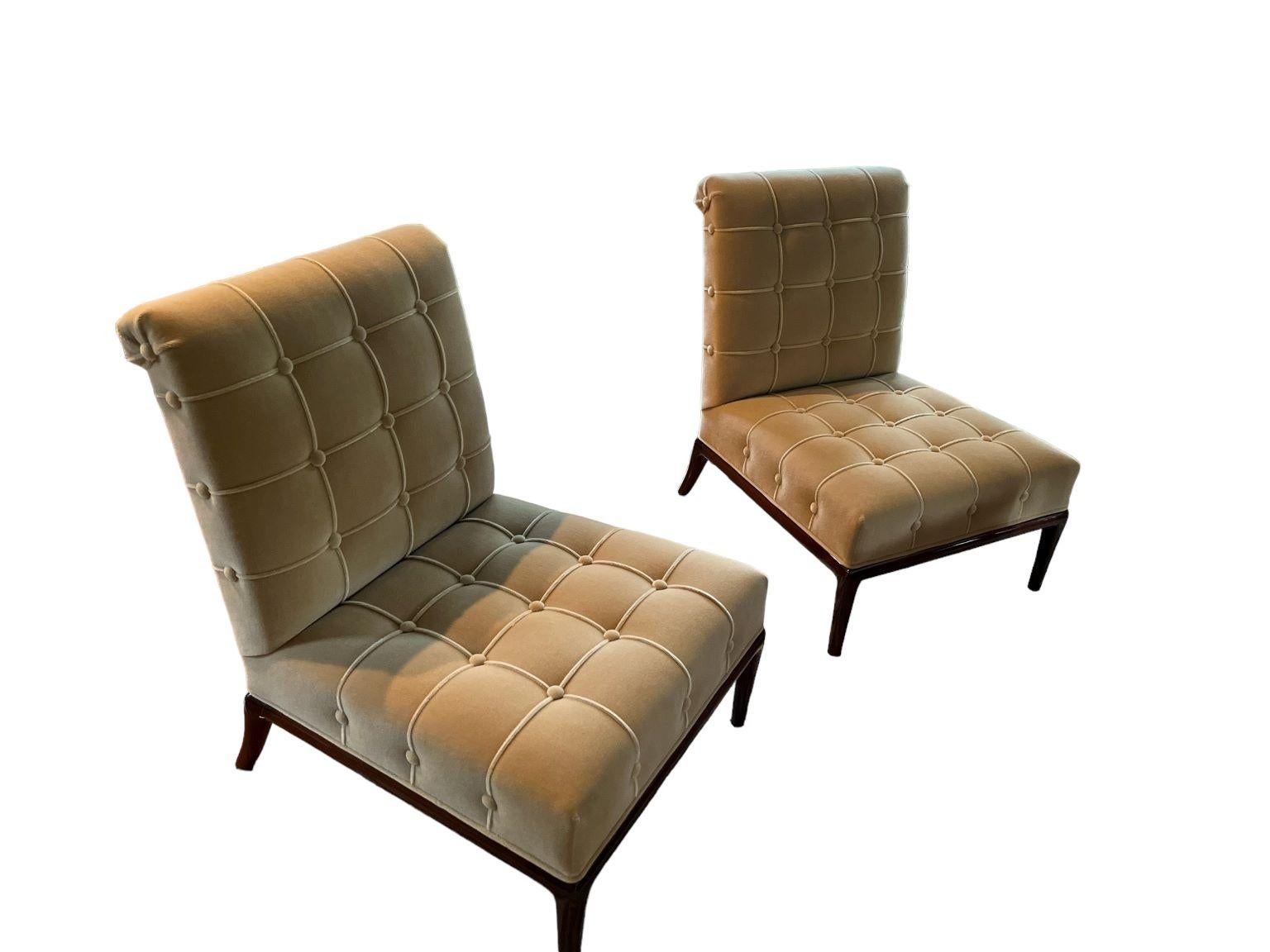 Pair of Mid Century Modern Slipper Chairs Attributed Robsjohn-Gibbings C.1950's For Sale 1