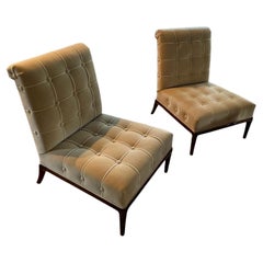 Pair of Mid Century Modern Slipper Chairs Attributed Robsjohn-Gibbings C.1950's