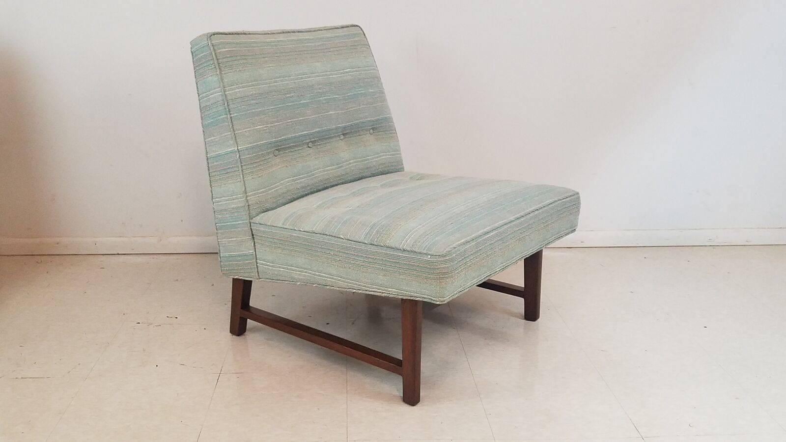Mid-20th Century Pair of Mid-Century Modern Slipper Chairs by Edward Wormley for Dunbar