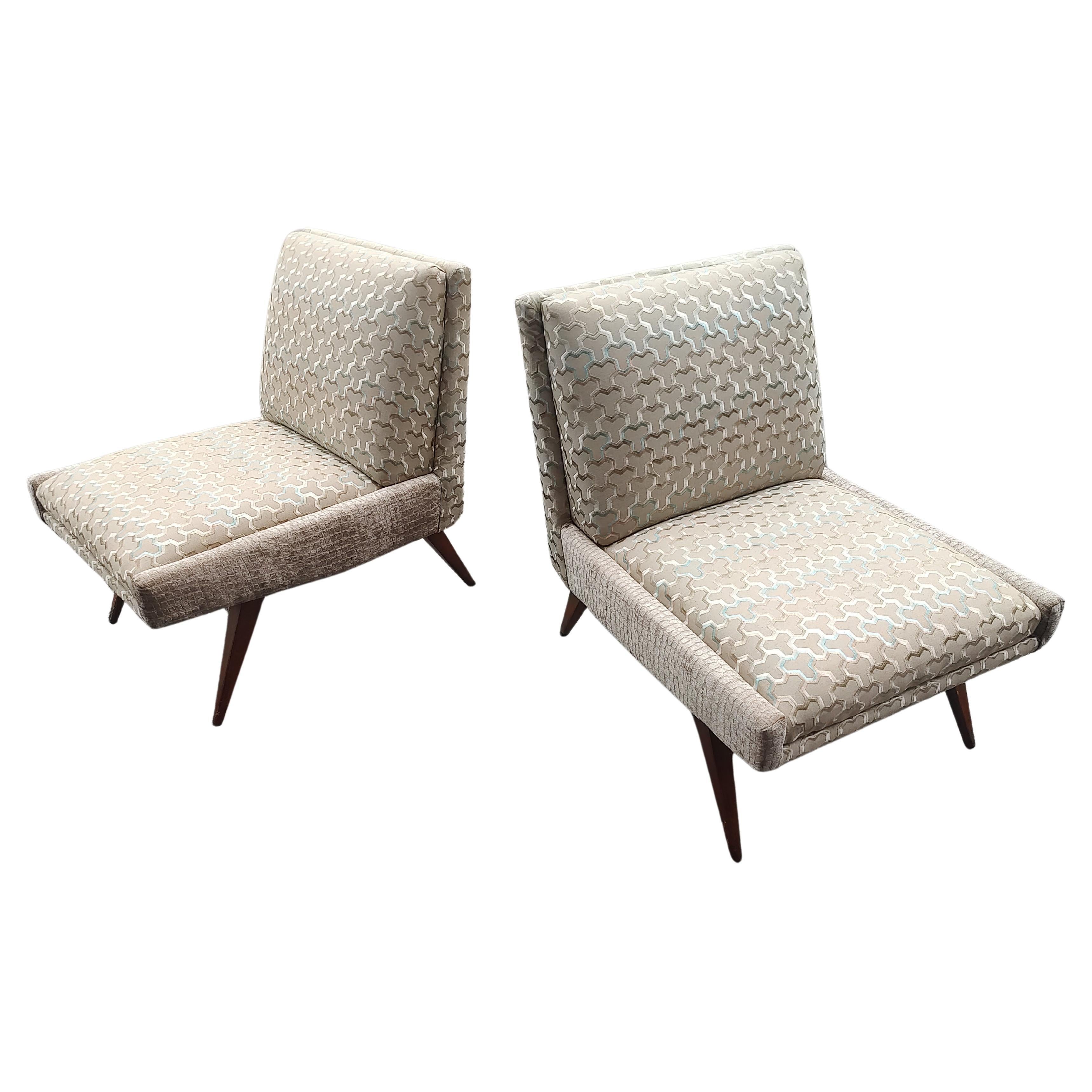 Pareja de sillas Slipper Modernas de Mediano Siglo de Paul McCobb Planner Group Restauradas Estadounidense en venta