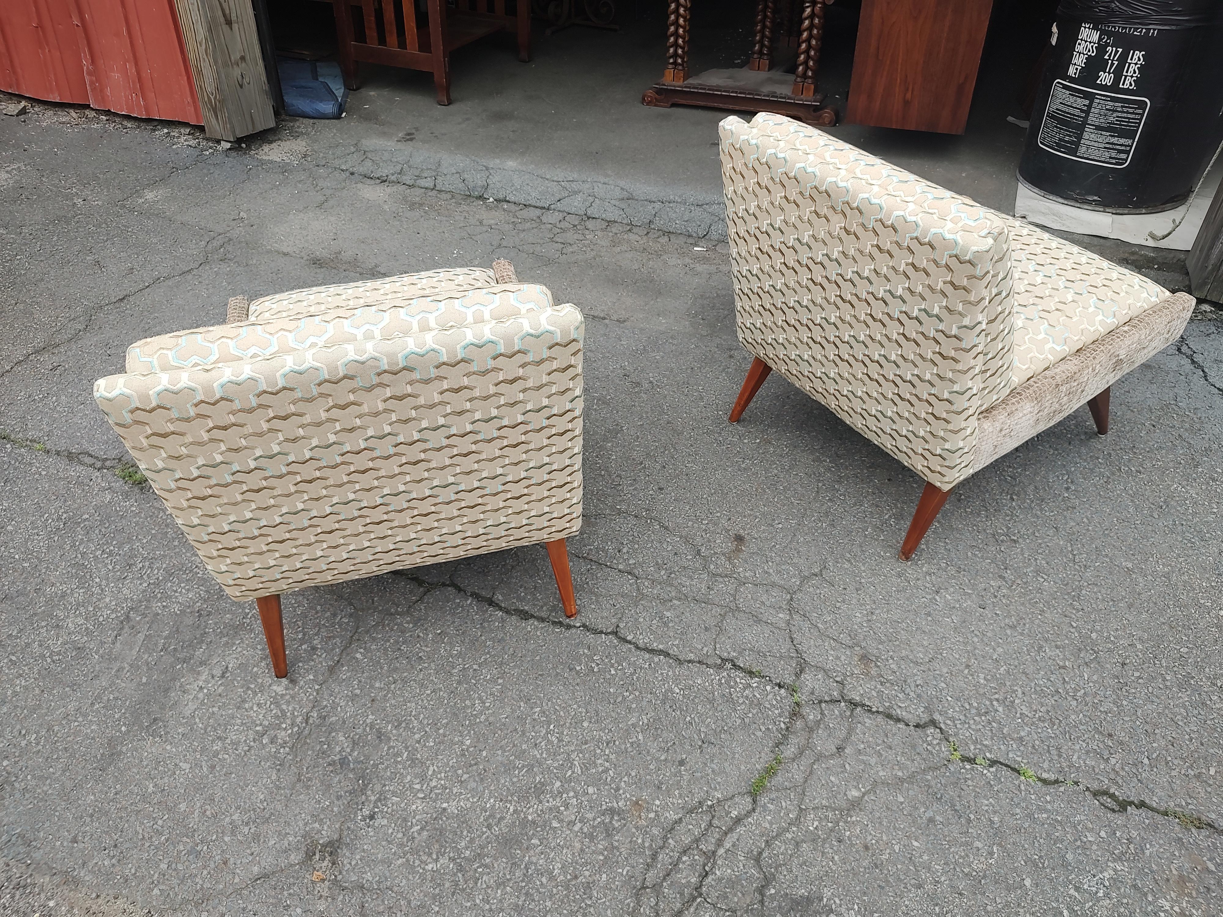 Pair of Mid Century Modern Slipper Chairs by Paul McCobb Planner Group Restored For Sale 1