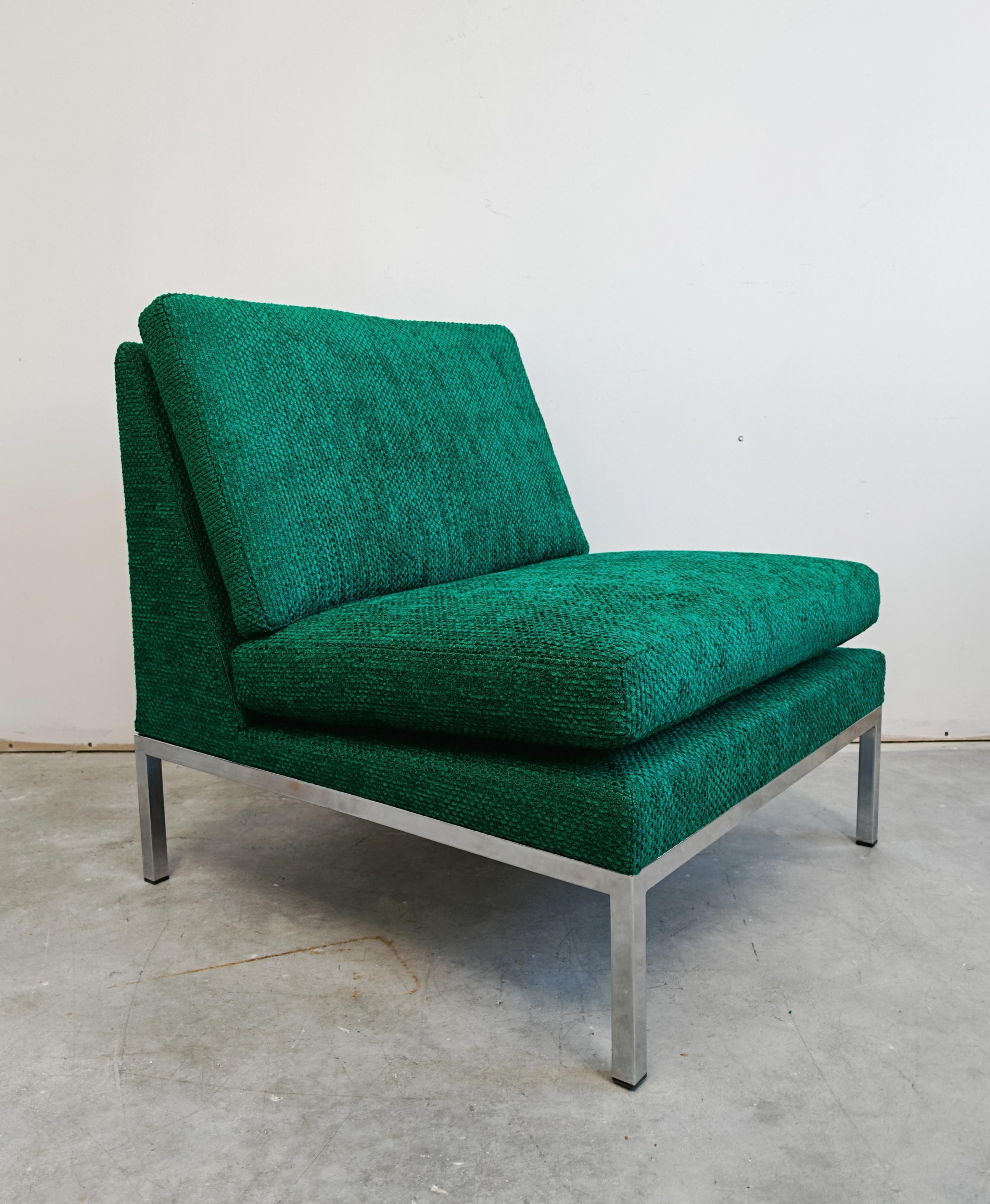 Paar Mid Century Modern Slipper Chairs entworfen von Florence Knoll im Angebot 4