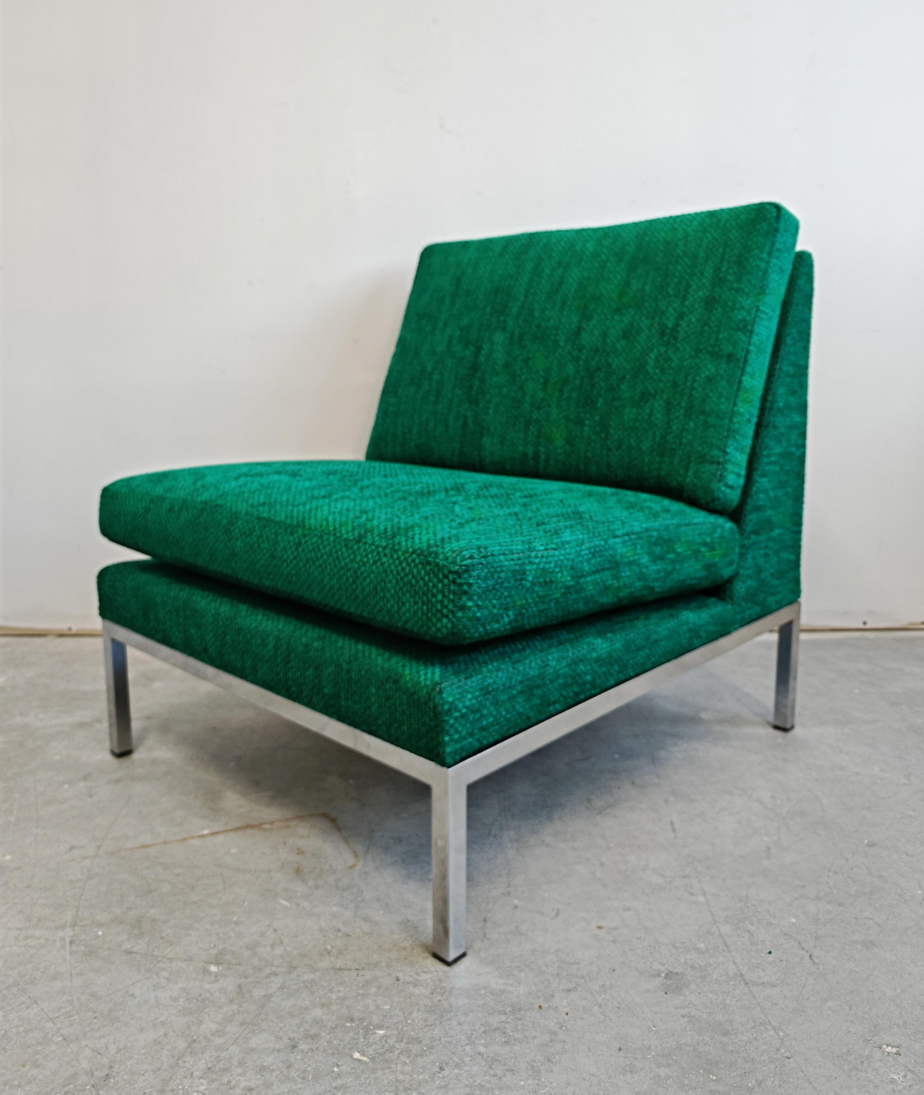 Paar Mid Century Modern Slipper Chairs entworfen von Florence Knoll (Moderne der Mitte des Jahrhunderts) im Angebot