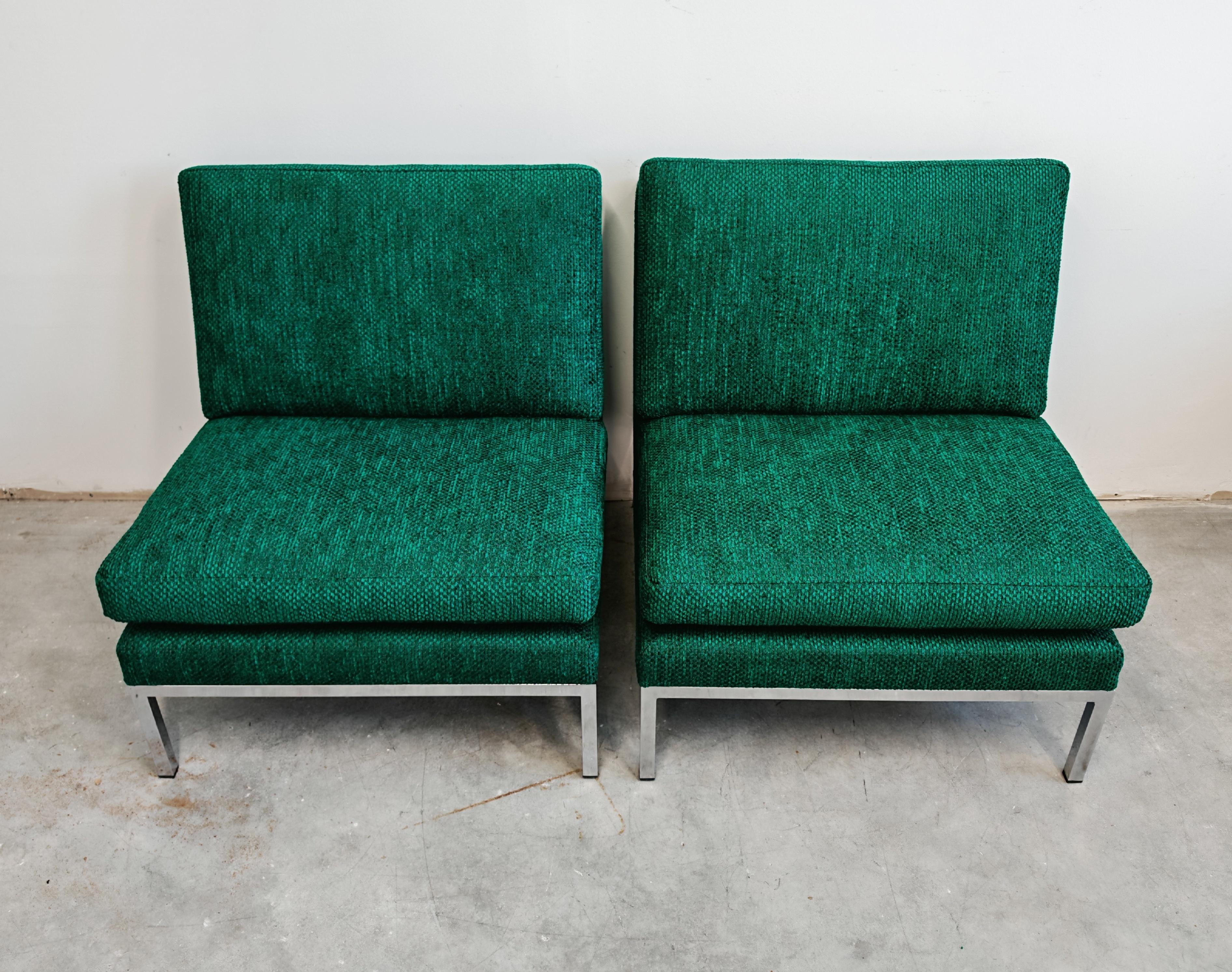 Paar Mid Century Modern Slipper Chairs entworfen von Florence Knoll im Zustand „Hervorragend“ im Angebot in Beograd, RS