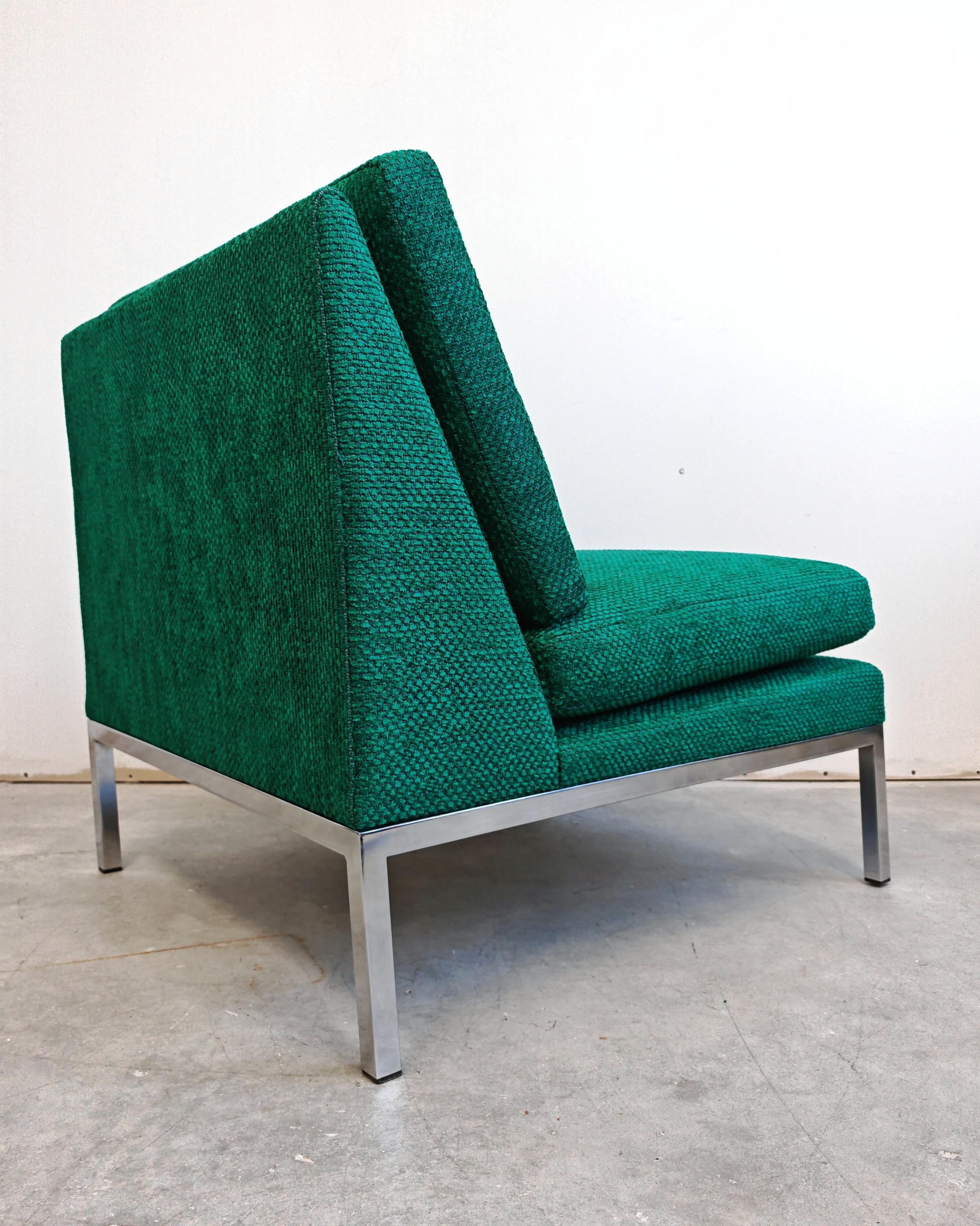 Paar Mid Century Modern Slipper Chairs entworfen von Florence Knoll im Angebot 2