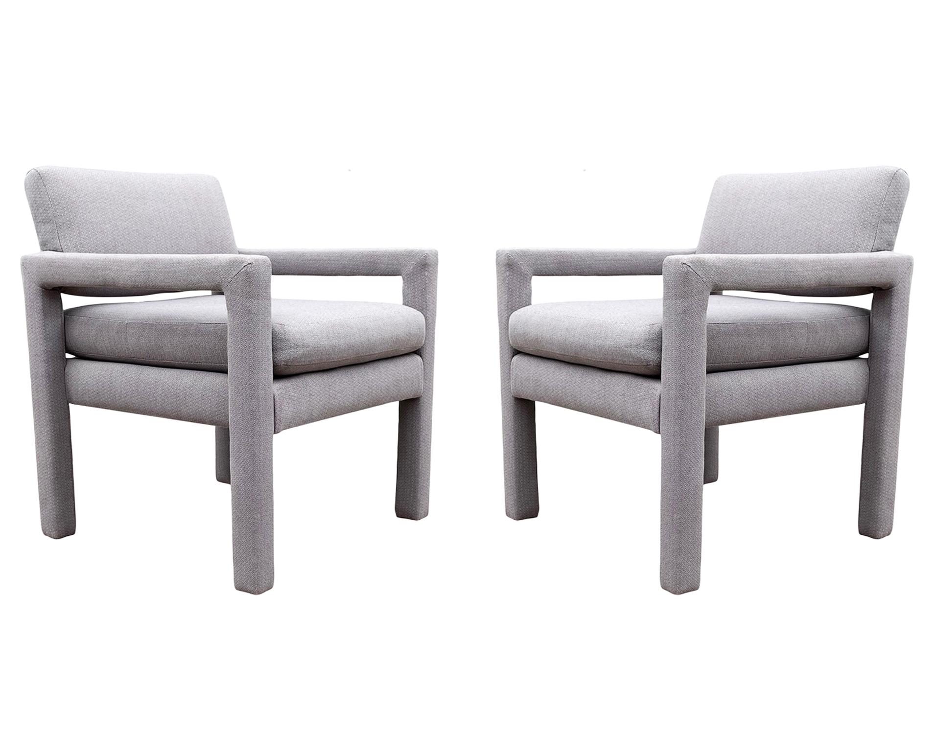 Paire de petits fauteuils de salon Parsons de style moderne du milieu du siècle dernier, de petite taille en vente 4