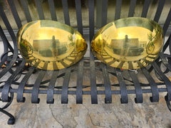 Pair of Mid Century Modern Solid Brass Demi Lune Wall Sconces C1970