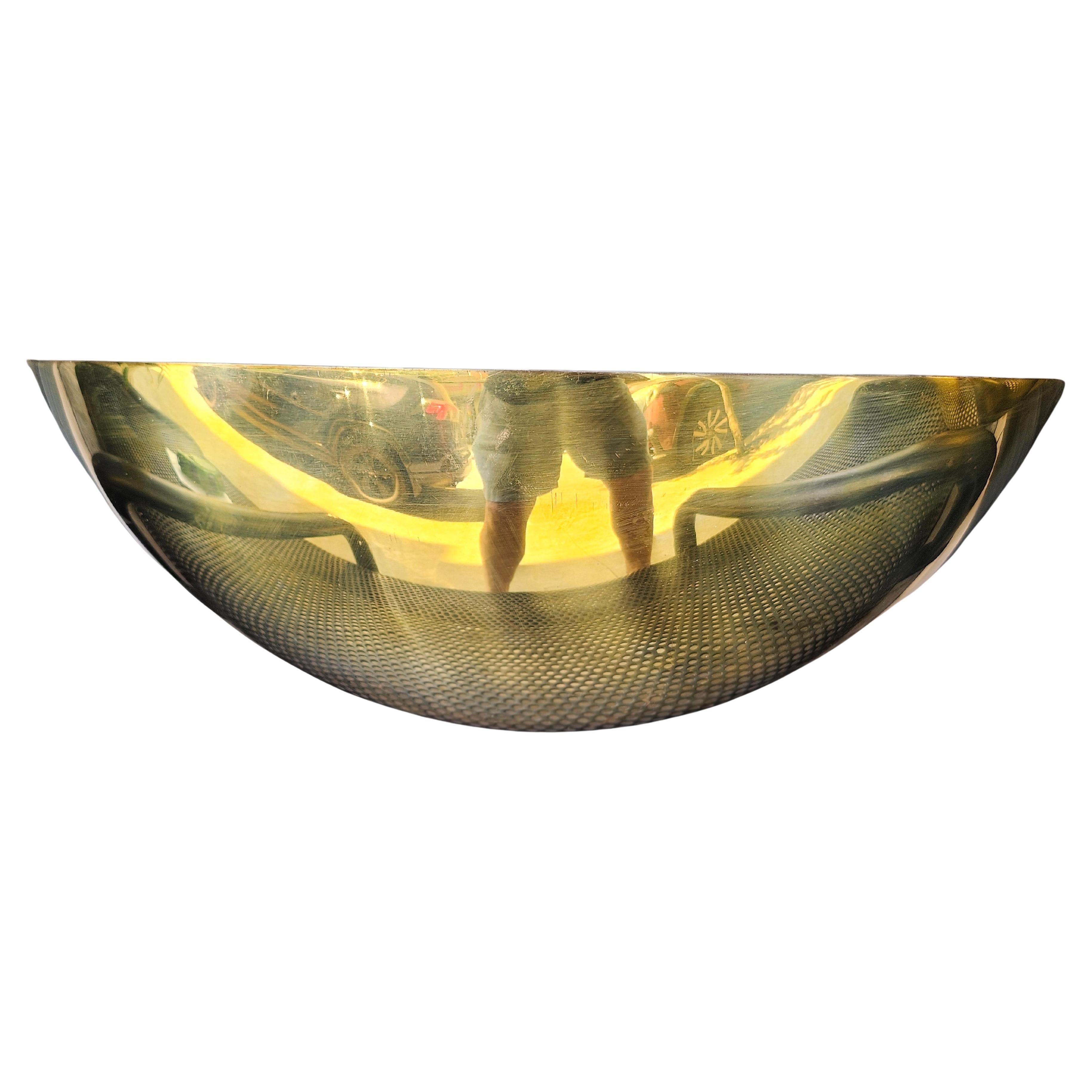 Mid-Century Modern Pair of Mid Century Modern Solid Brass Demi Lune Wall Sconces C1970 For Sale