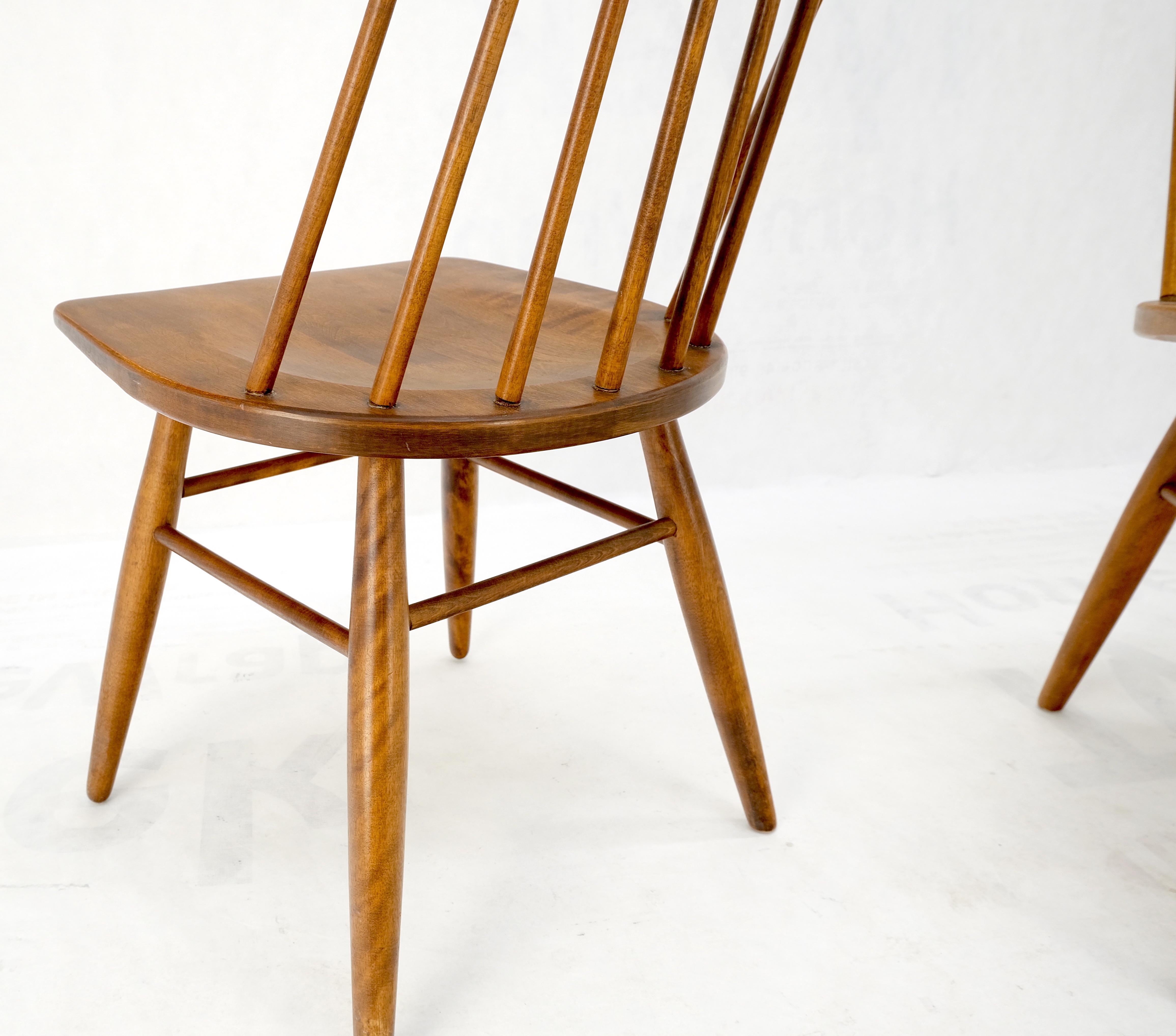 Pareja de sillas de arce macizo modernas de mediados de siglo Conant Ball Russel Right Sid ¡Mint! Lacado en venta