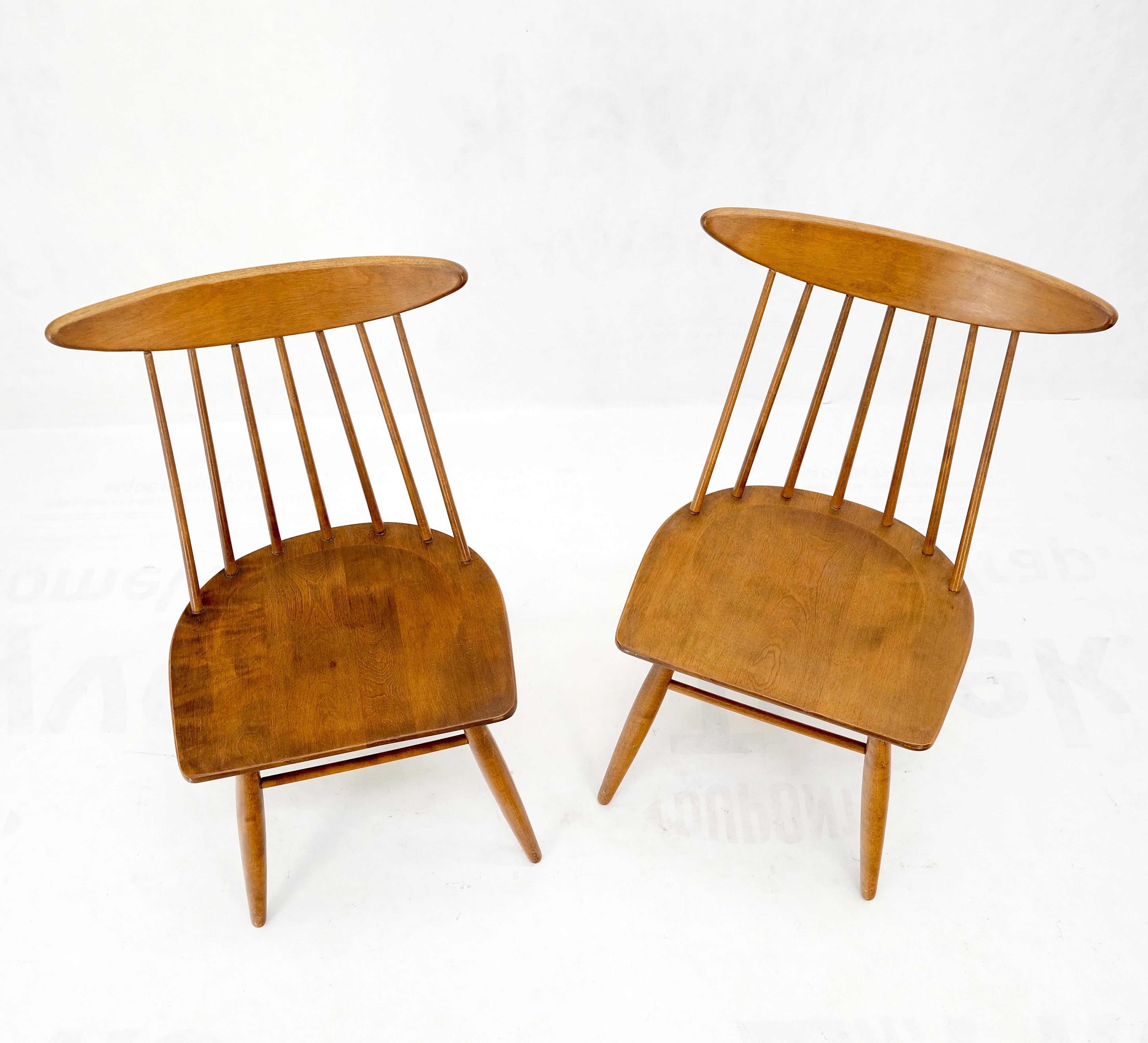20th Century Pair of Mid-Century Modern Solid Maple Conant Ball Russel Right Sid Chairs Mint! For Sale
