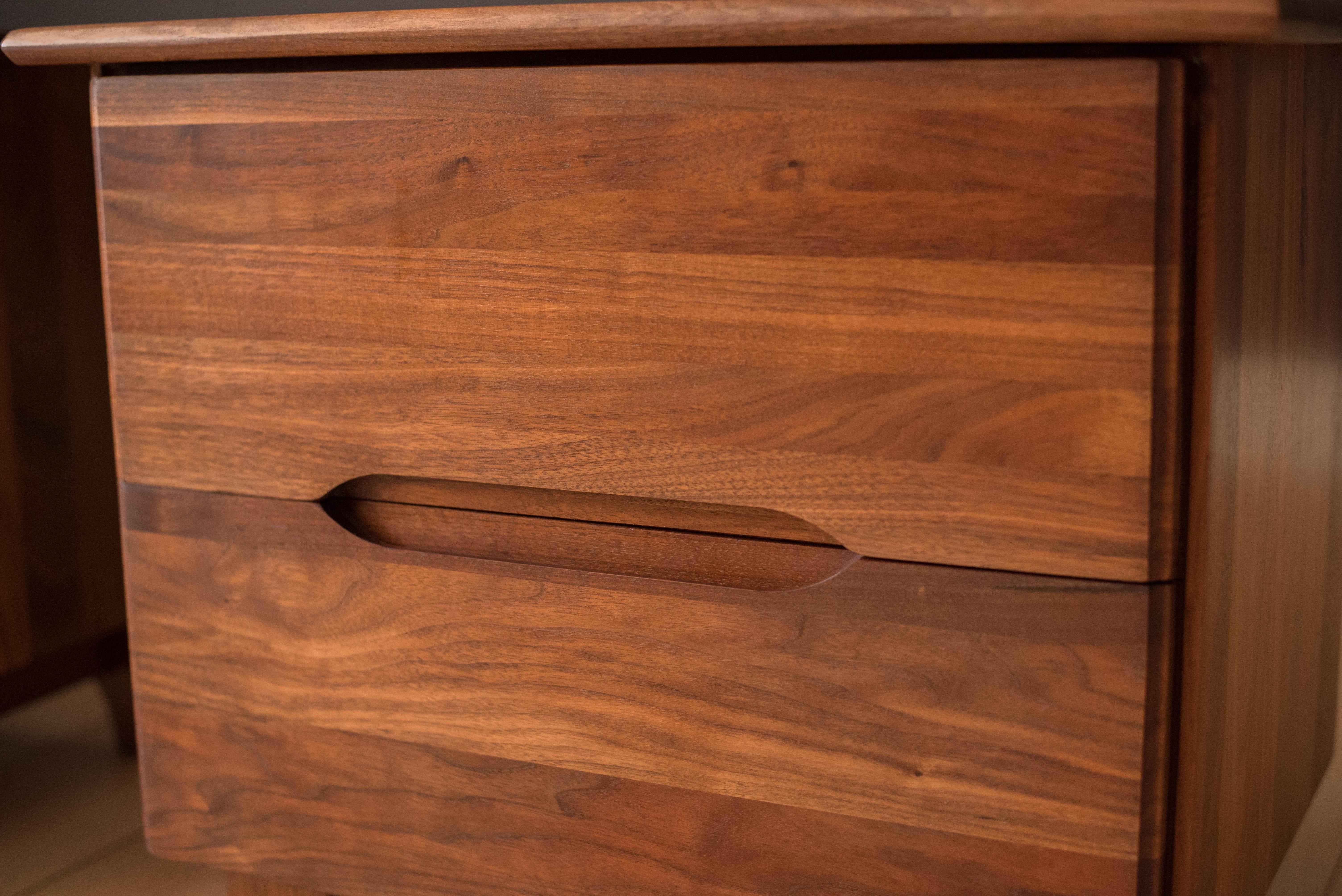 Pair of Mid-Century Modern Solid Walnut Nightstands 1