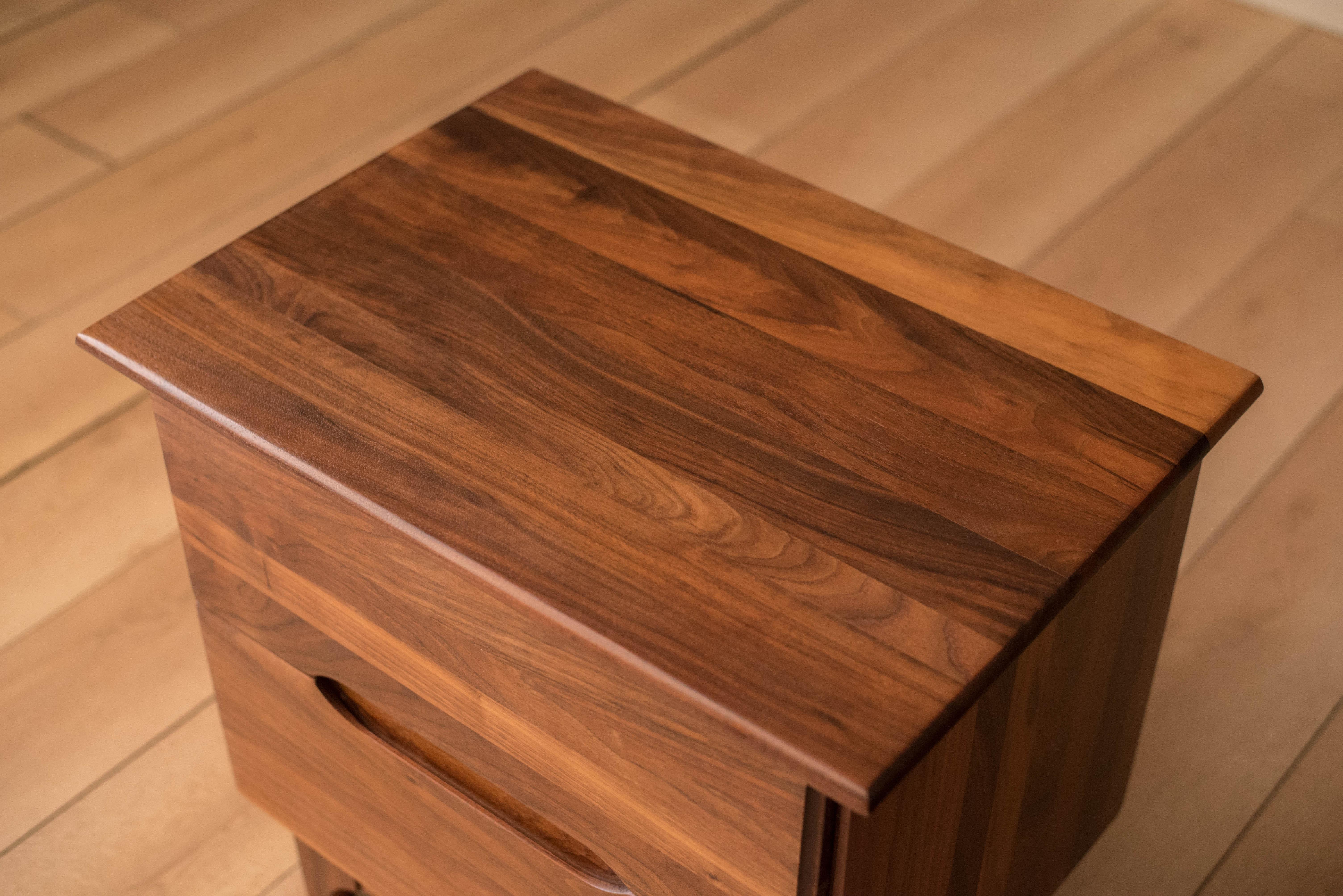 Pair of Mid-Century Modern Solid Walnut Nightstands 2