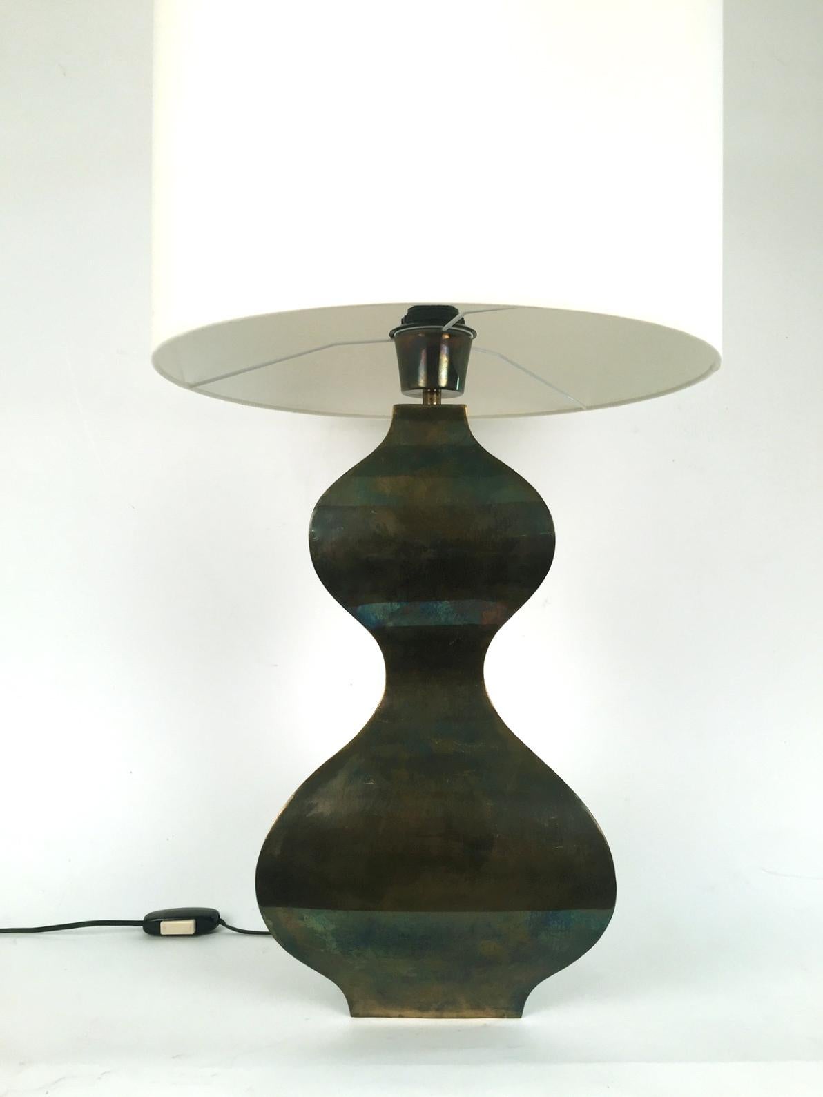 Patinated   A Single Mid-Century Modern Spanish Design Table Lamp for Artespaña, 1970