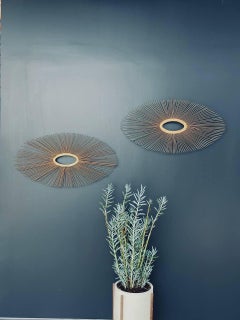 Pareja de Esculturas de Pared Rayo de Sol Modernas de Mediados de Siglo