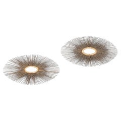 Pair of Mid-Century Modern Spray Sunburst Wall Sculptures