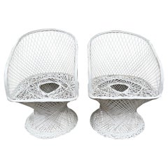 Coppia di sedie in fibra di vetro filata del Mid Century Modern di Russell Woodard 1960-1969