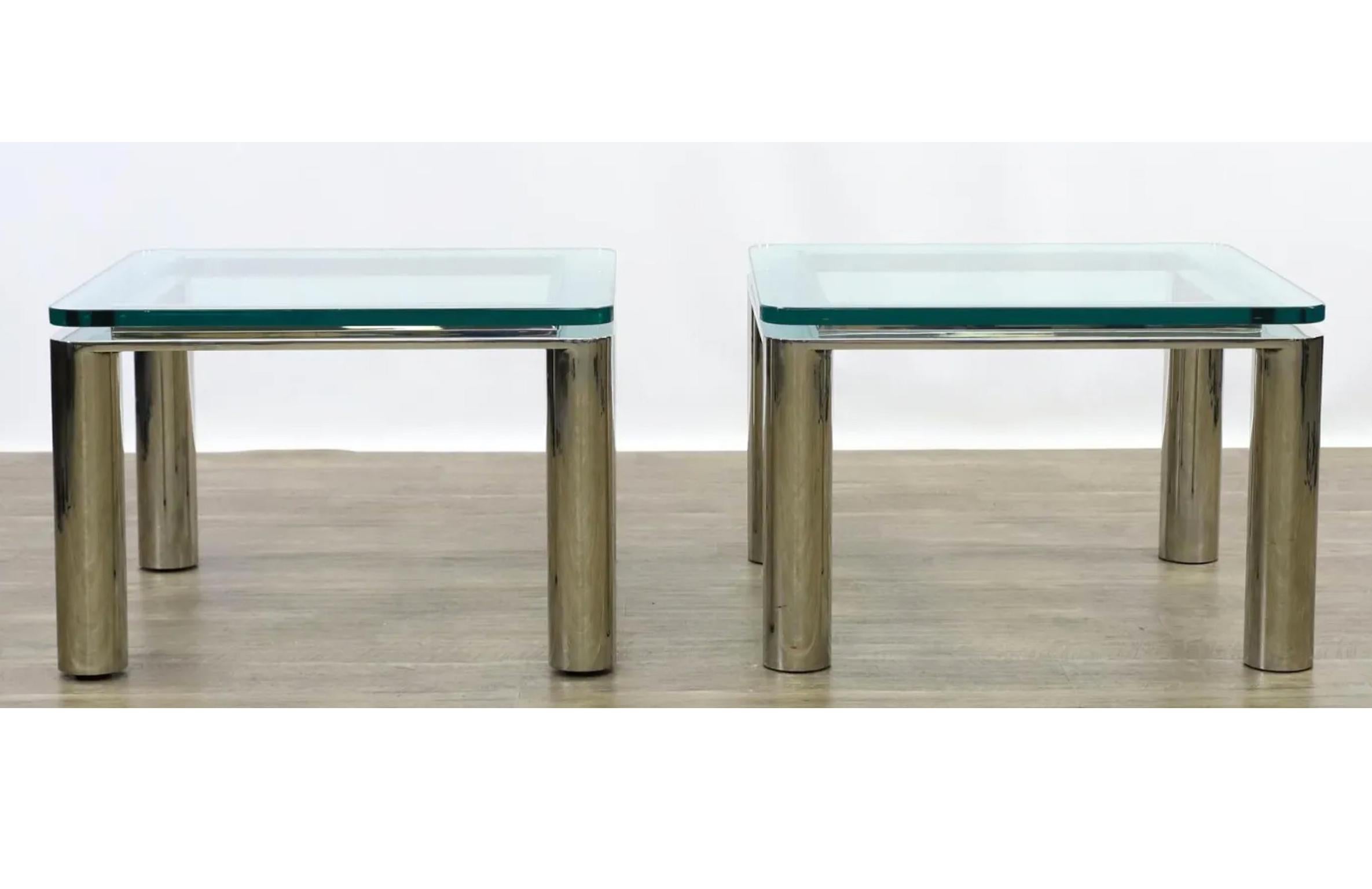 modern square chrome side table