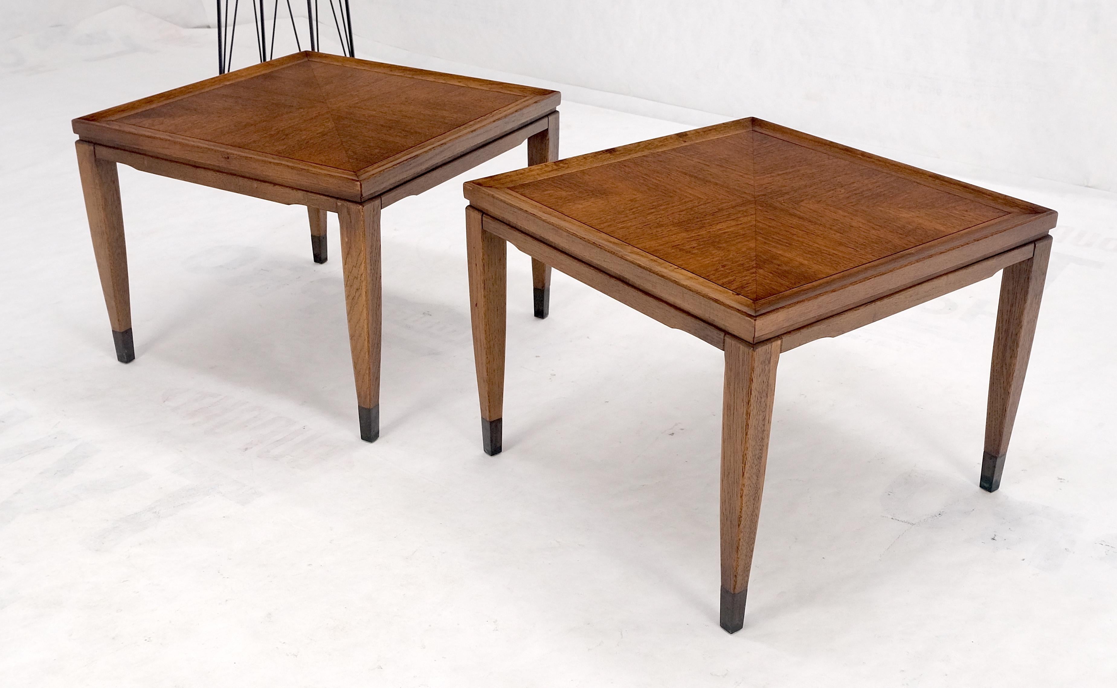 Mid-Century Modern Pair of Mid Century Modern Square  Walnut Side End Tables Removable Legs MINT! For Sale