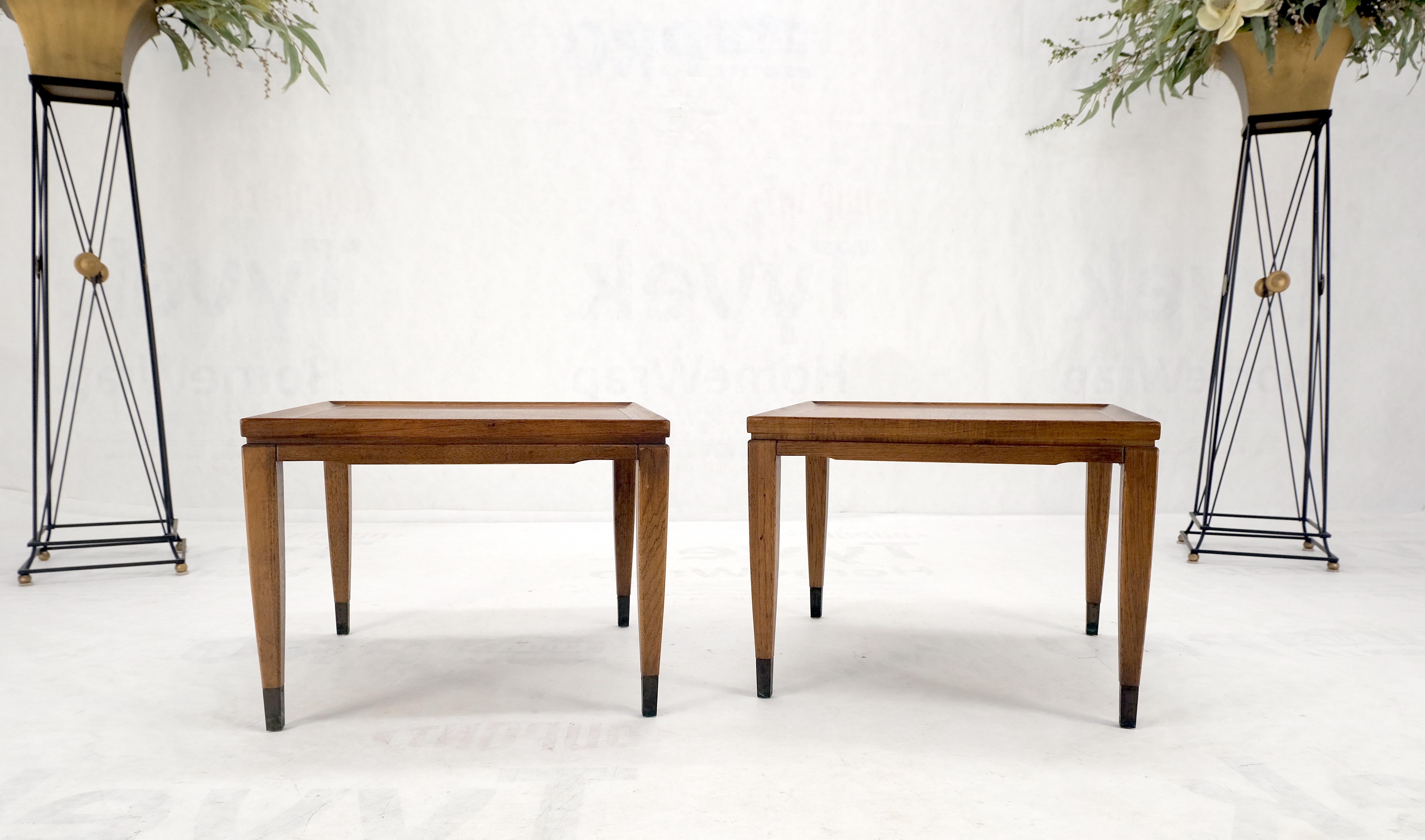 Pair of Mid Century Modern Square  Walnut Side End Tables Removable Legs MINT! In Good Condition For Sale In Rockaway, NJ
