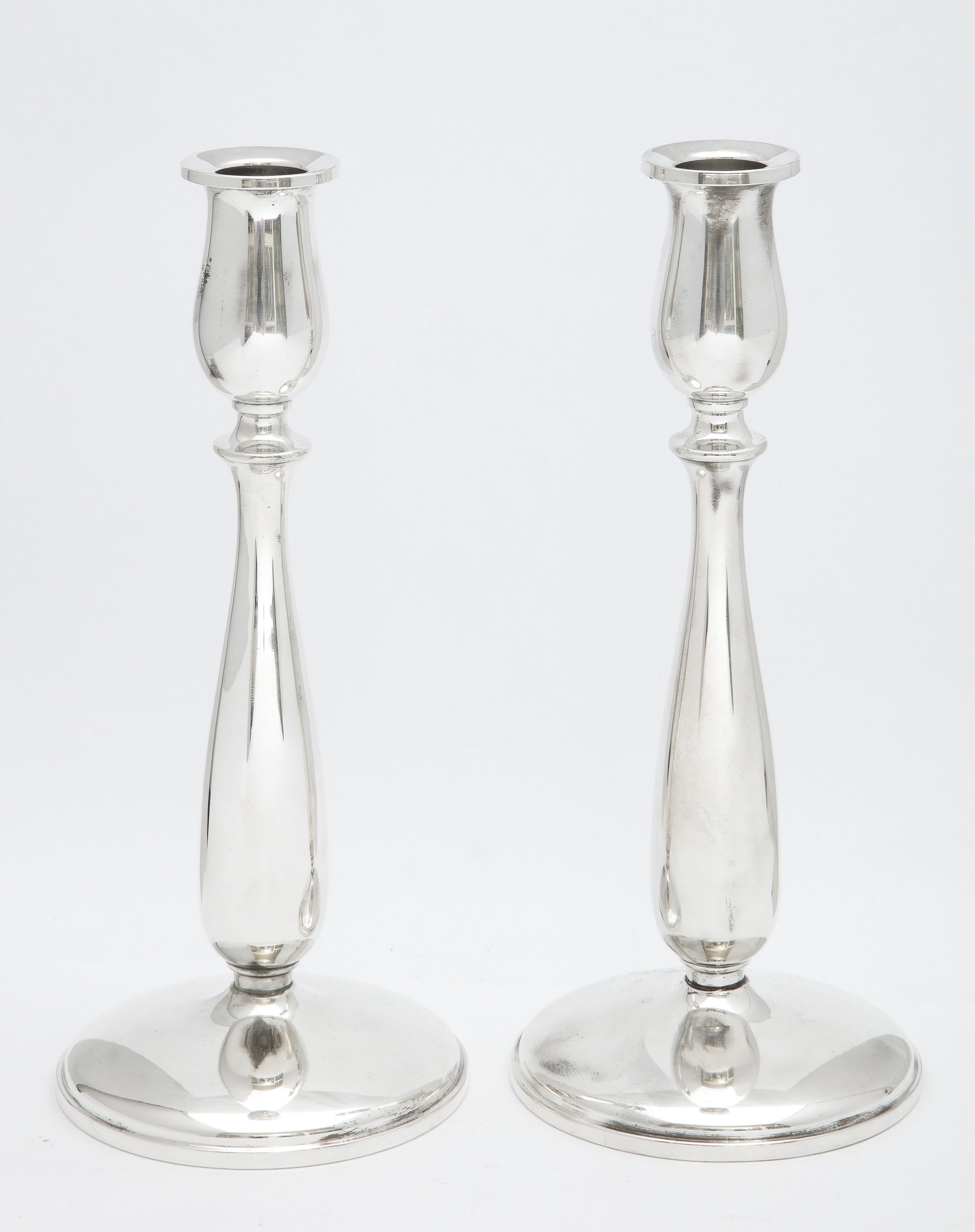 Pair of MidCentury Modern Sterling Silver Candlesticks by Cartier at