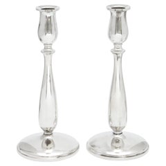 Pair of Mid-Century Modern Sterling Silver Candlesticks by Cartier