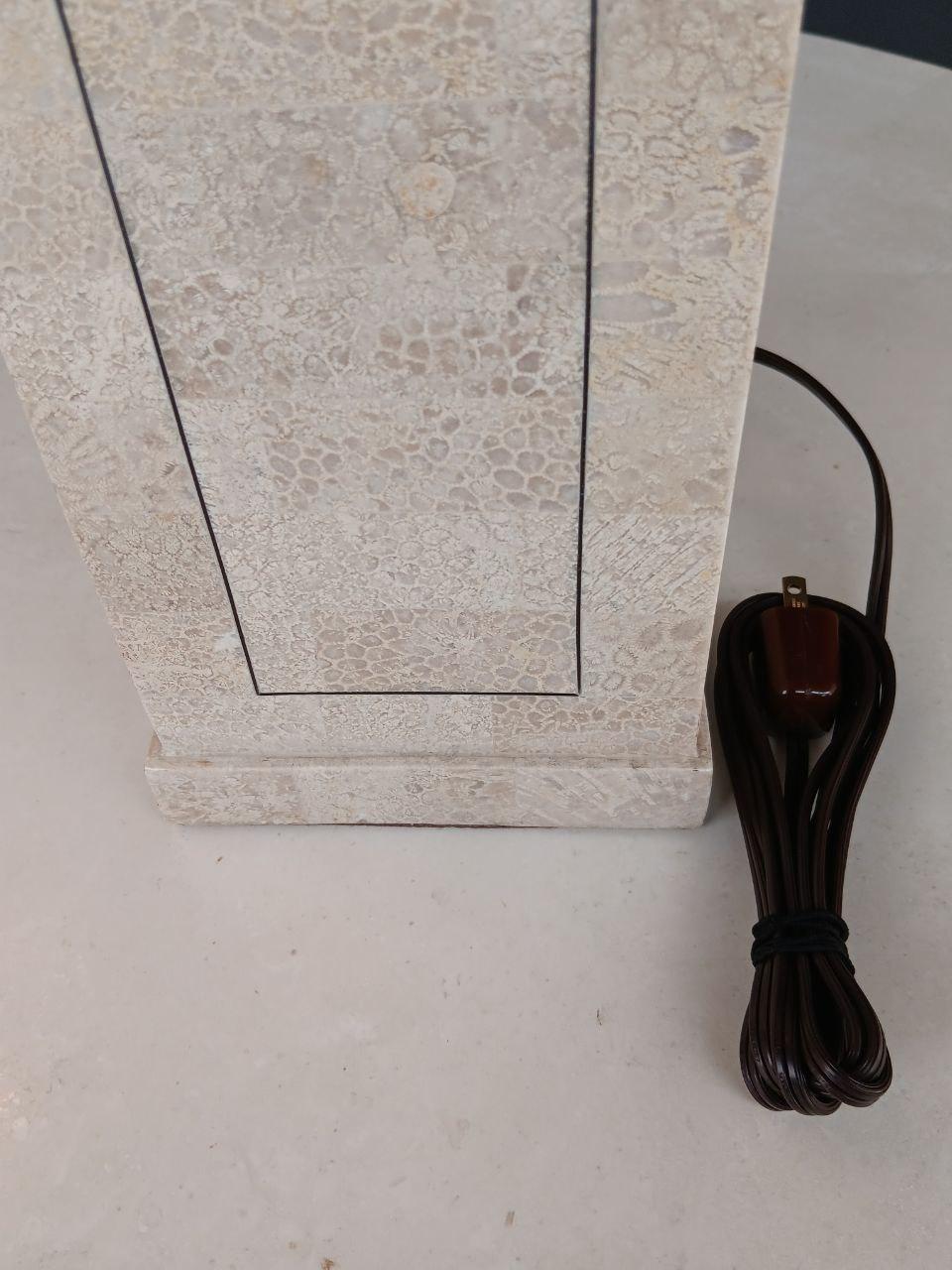 Pair of Mid-Century Modern Stone Table Lamps For Sale 5