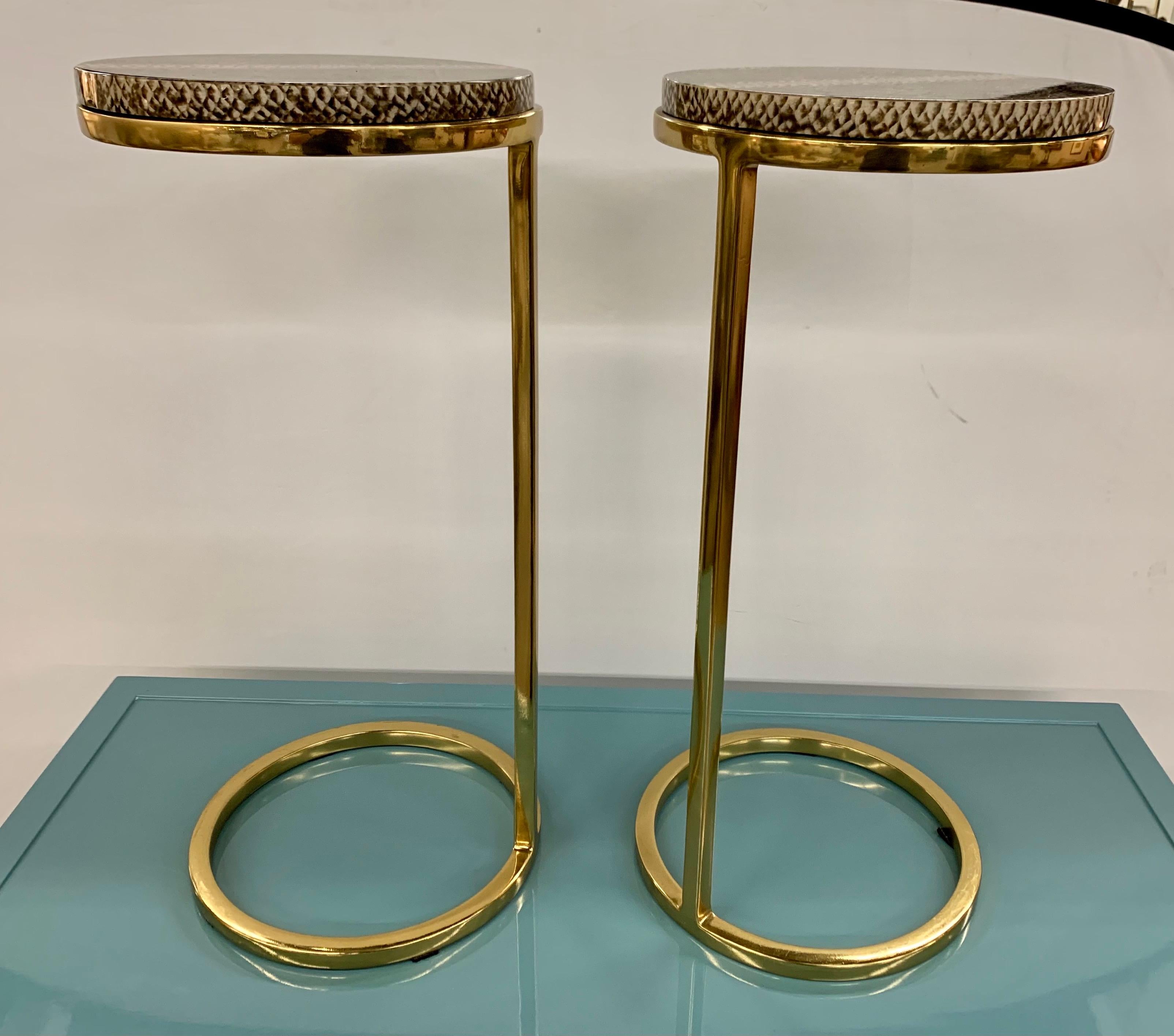 Pair of Mid-Century Modern Style Cigarette Tables In Good Condition In West Hartford, CT