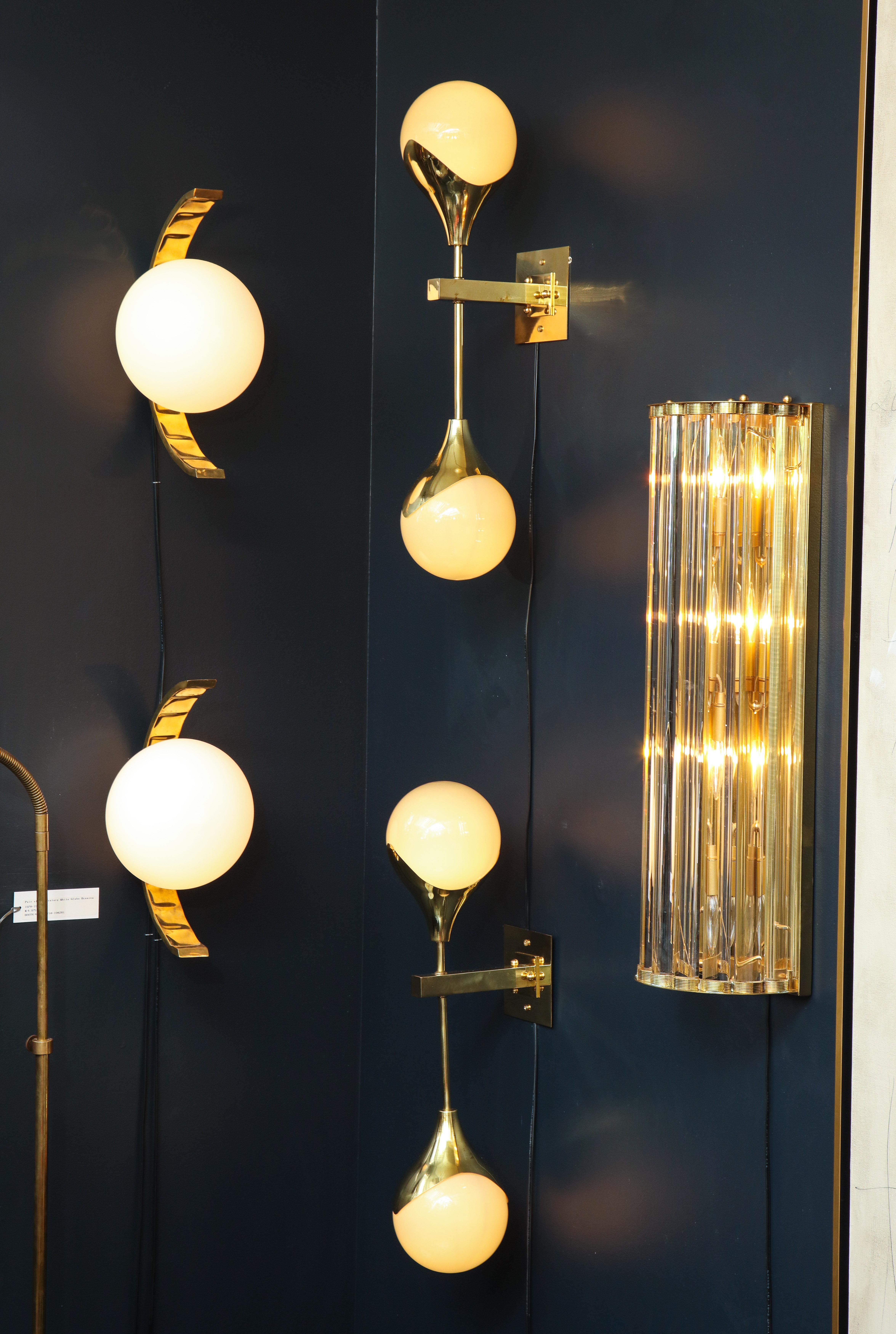 Large Pair of Murano Glass Rods and Brass Wall Sconces, Italy, 2018, 2 ft height 3