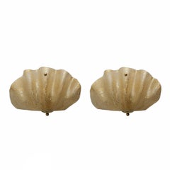 Pair of Mid-Century Modern Style Murano Glass Shell Sconces