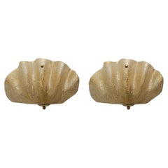 Pair of Mid-Century Modern Style Murano Glass Shell Sconces