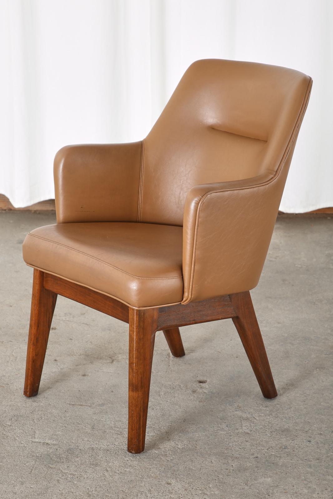American Pair of Mid-Century Modern Style Walnut Lounge Chairs