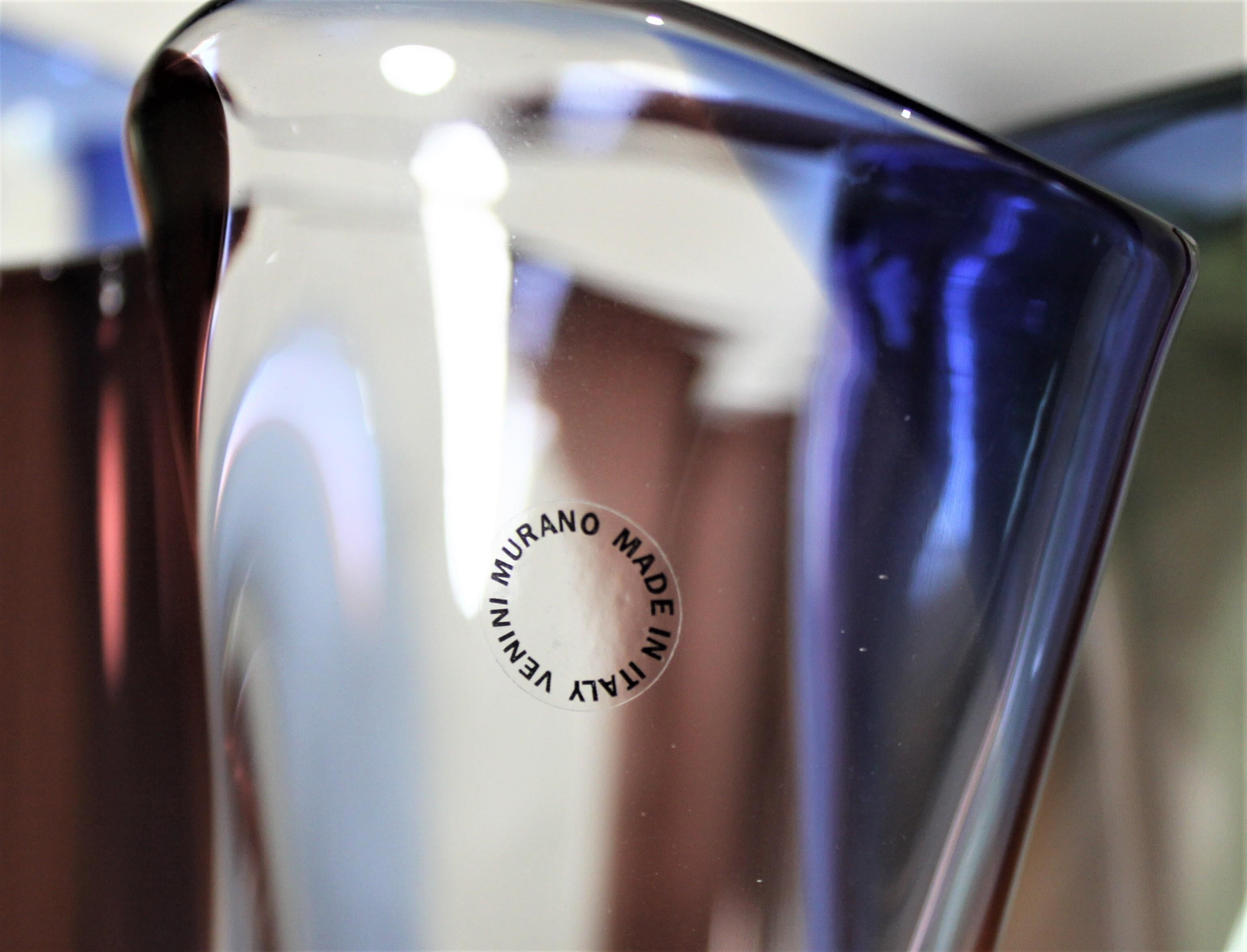 Ein Paar Kukinto-Vasen aus Venini-Kunstglas im modernen Stil der Mitte des Jahrhunderts von Sarpeneva (Glaskunst) im Angebot