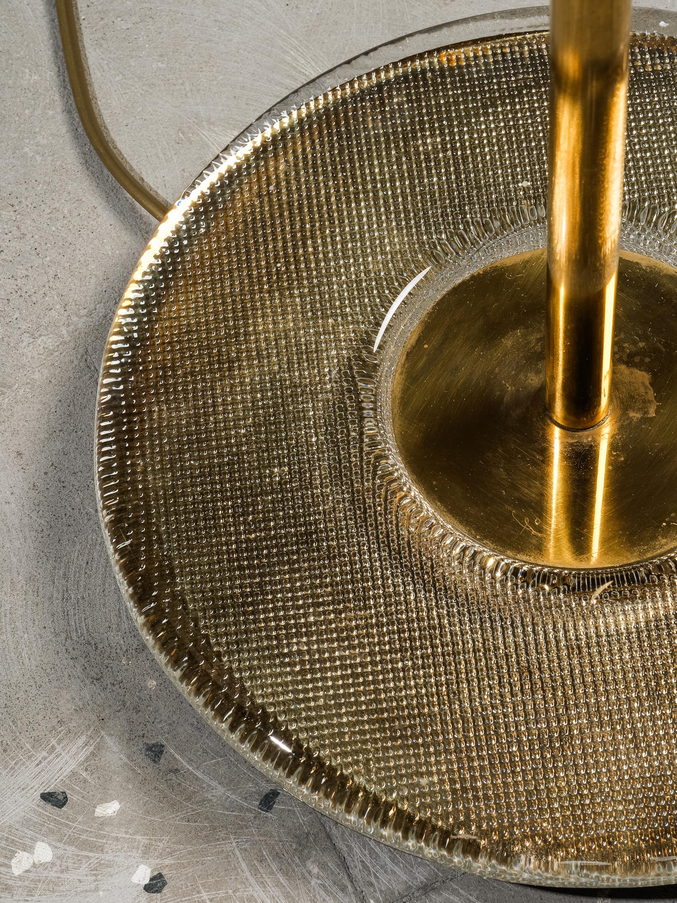 Pair of Mid-Century Modern Swedish Brass & Glass Floor Lamps, 1960s For Sale 6
