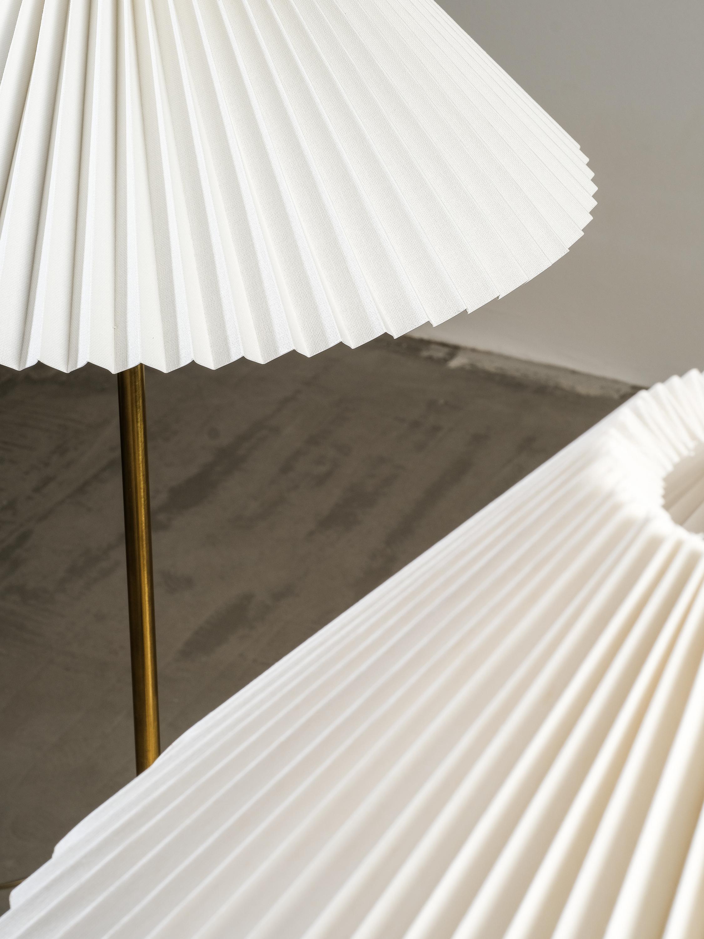 Pair of Mid-Century Modern Swedish Brass & Glass Floor Lamps, 1960s For Sale 8