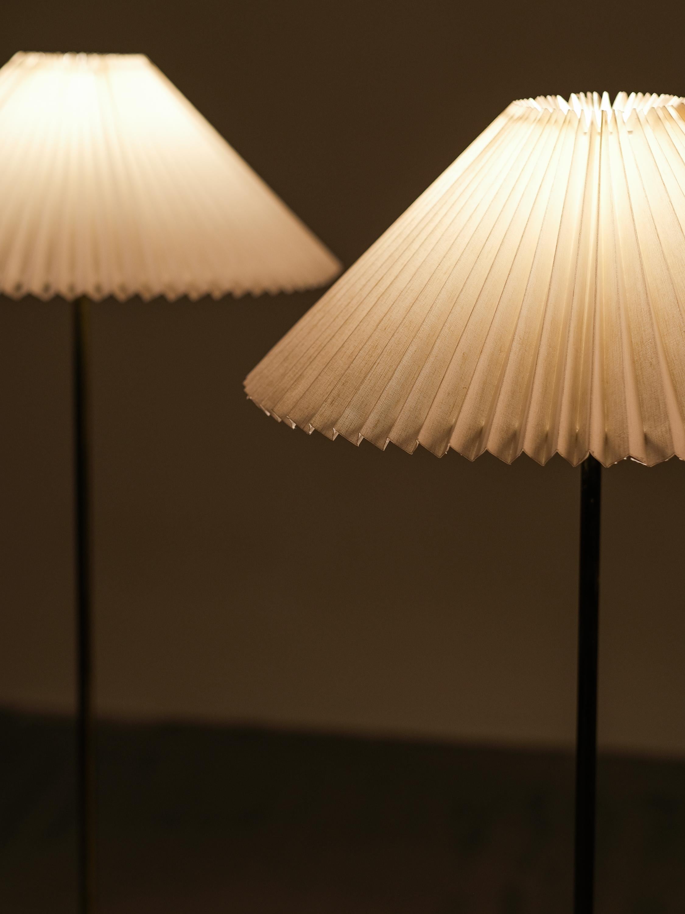 Pair of Mid-Century Modern Swedish Brass & Glass Floor Lamps, 1960s For Sale 10