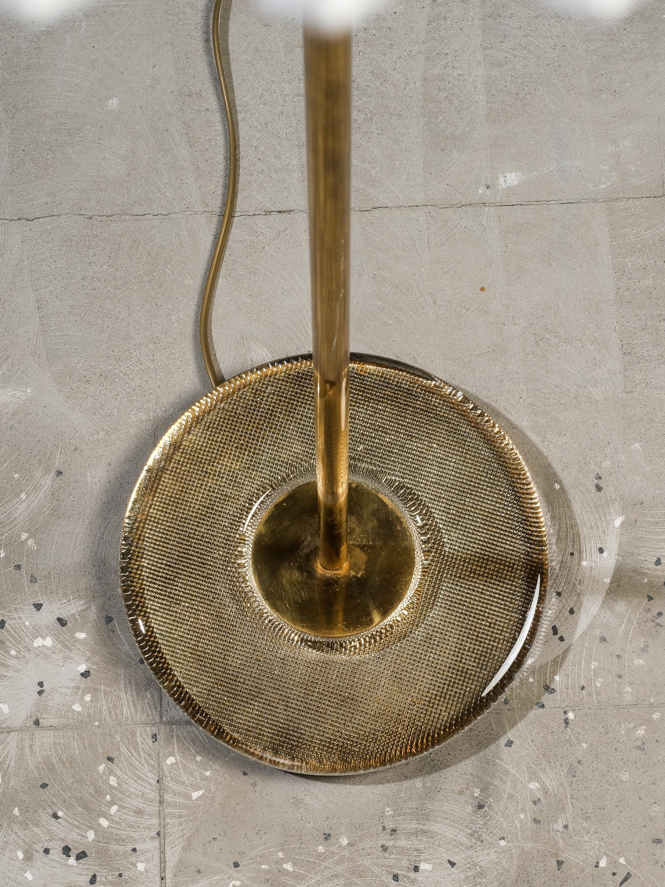 Pair of Mid-Century Modern Swedish Brass & Glass Floor Lamps, 1960s For Sale 1