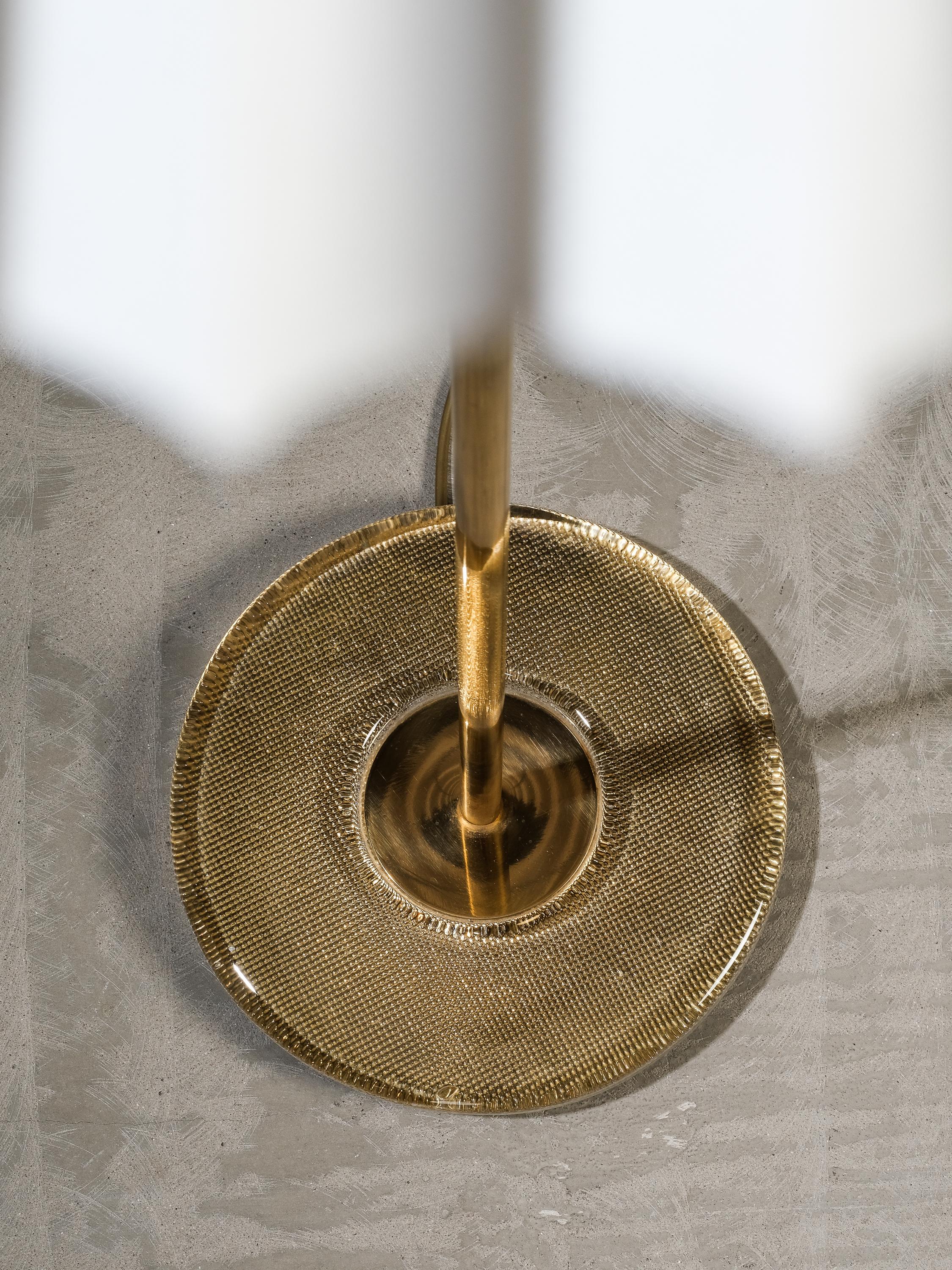 Pair of Mid-Century Modern Swedish Brass & Glass Floor Lamps, 1960s For Sale 2