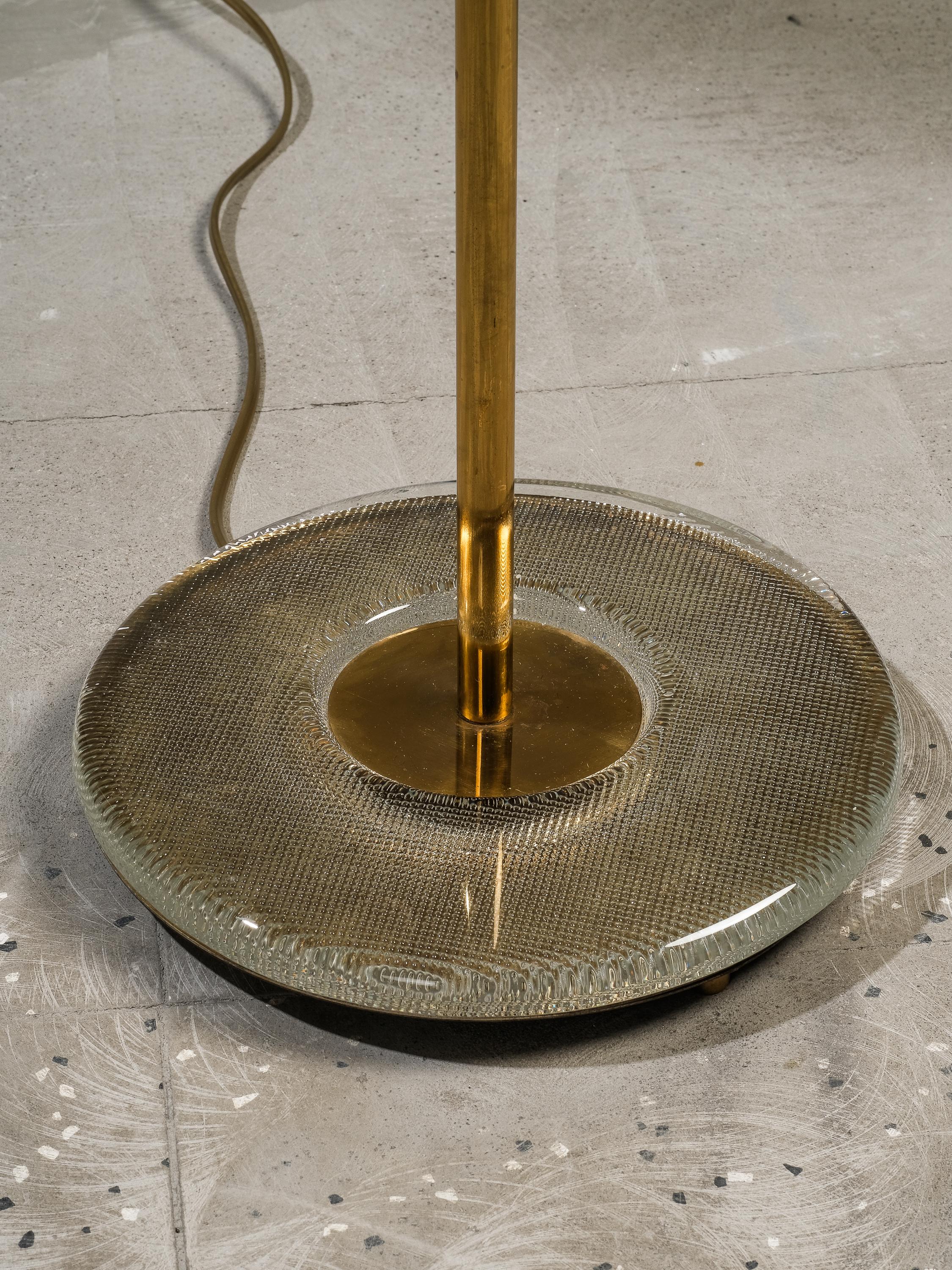 Pair of Mid-Century Modern Swedish Brass & Glass Floor Lamps, 1960s For Sale 3