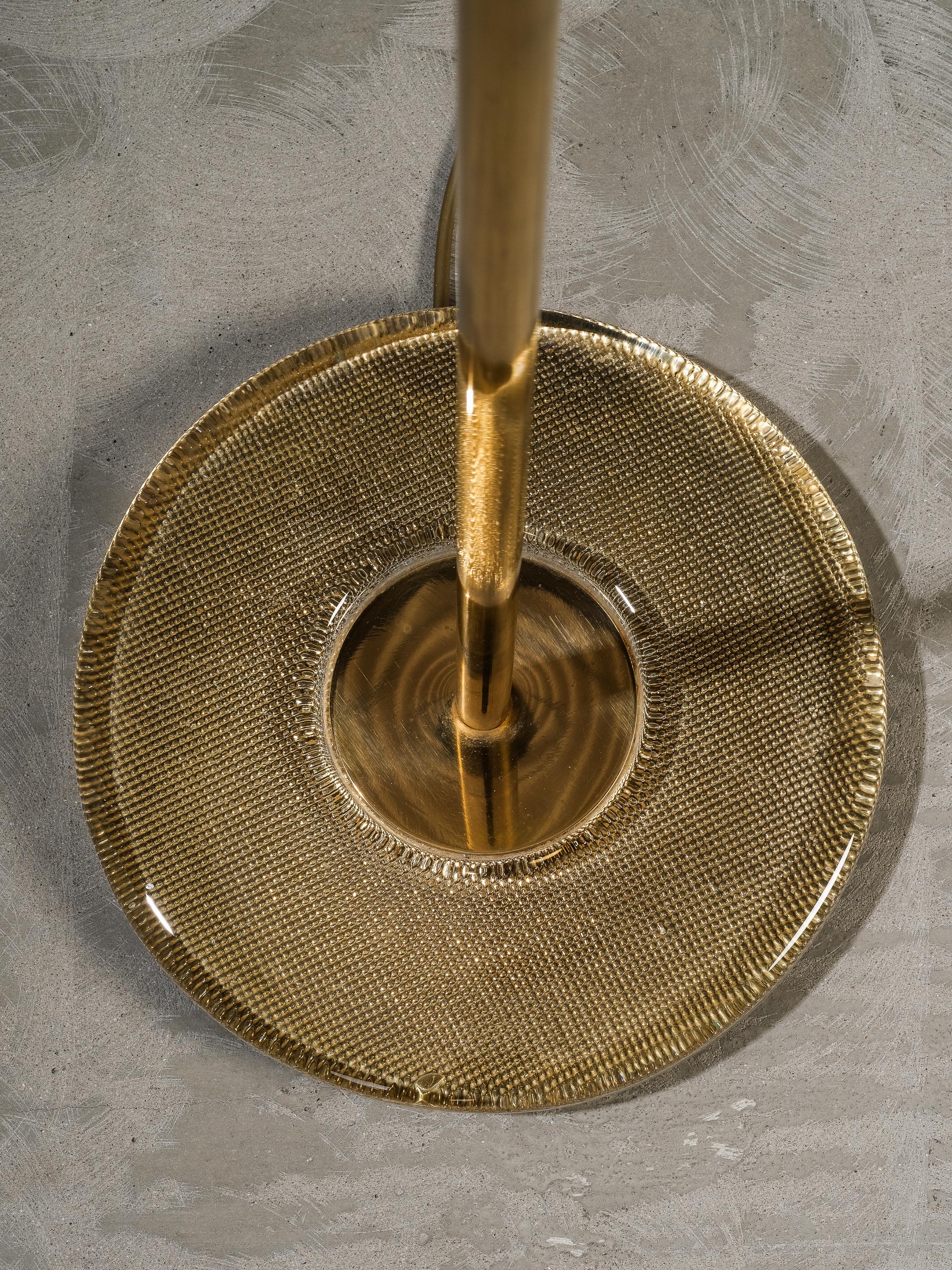 Pair of Mid-Century Modern Swedish Brass & Glass Floor Lamps, 1960s For Sale 4