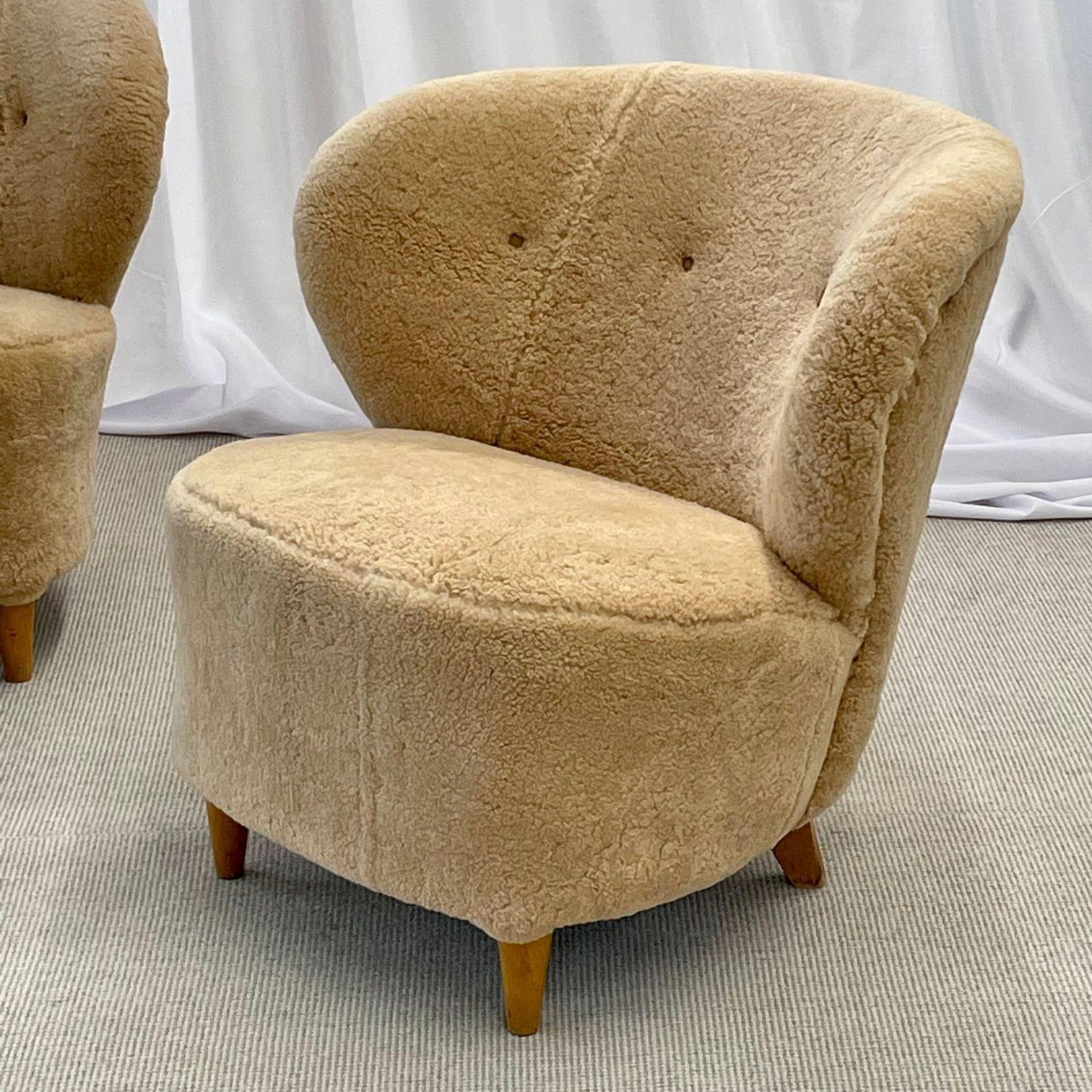 Mid-20th Century Pair of Mid-Century Modern Swedish Lounge/Slipper Chairs, Sven Staaf, 1950s